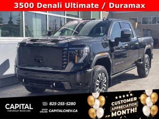 This GMC Sierra 3500HD boasts a Turbocharged Diesel V8 6.6L/ engine powering this Automatic transmission. ENGINE, DURAMAX 6.6L TURBO-DIESEL V8, B20-DIESEL COMPATIBLE (470 hp [350.5 kW] @ 2800 rpm, 975 lb-ft of torque [1322 Nm] @ 1600 rpm) (STD), Wireless Phone Projection for Apple CarPlay and Android Auto, Wireless charging.*This GMC Sierra 3500HD Comes Equipped with These Options *Wipers, front rain-sensing, Winter Grille Cover, Windows, power rear, express down, Window, power, rear sliding with rear defogger, Window, power front, passenger express up/down, Window, power front, drivers express up/down, Wi-Fi Hotspot capable (Terms and limitations apply. See onstar.ca or dealer for details.), Wheels, 20 (50.8 cm) Ultra-bright machined aluminum wheels with gloss black inserts with Black painted pockets (Requires single rear wheels.), Wheelhouse liners, rear (Not available with dual rear wheel models.), USB Ports, 2, Charge/Data ports located inside centre console.* Stop By Today *Treat yourself- stop by Capital Chevrolet Buick GMC Inc. located at 13103 Lake Fraser Drive SE, Calgary, AB T2J 3H5 to make this car yours today!