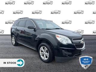 Black 2015 Chevrolet Equinox LT 1LT 1LT 4D Sport Utility 2.4L 4-Cylinder SIDI DOHC VVT 6-Speed Automatic with Overdrive FWD 17 Aluminum Wheels, 4-Wheel Disc Brakes, 6 Speaker Audio System Feature, 8-Way Power Driver Seat Adjuster, ABS brakes, Automatic Climate Control, Bluetooth® For Phone, Bumpers: body-colour, Dual front impact airbags, Dual front side impact airbags, Equipment Group 1LT, Exterior Parking Camera Rear, Heated door mirrors, Heated Driver & Front Passenger Seats, Power door mirrors, Power driver seat, Power steering, Power windows, Rear window defroster, Rear window wiper, Remote keyless entry, Remote Vehicle Starter System, Roof rack: rails only, Speed control, Split folding rear seat, Spoiler, Steering wheel mounted audio controls, Telescoping steering wheel, Tilt steering wheel, Traction control, Trip computer, Variably intermittent wipers.

Awards:
  * JD Power Canada Initial Quality Study, JD Power Dependability Study   * IIHS Canada Top Safety Pick<p></p>

<h4>AS-IS PRE-OWNED VEHICLE</h4>

<p>The buyer of this vehicle will be responsible for all costs associated with passing a Ministry of Transportation Safety Inspection, which is needed to license a vehicle in the Province of Ontario. We are offering this vehicle at a reduced price, as the buyer will be responsible for all costs associated with making this vehicle roadworthy. We have not inspected this vehicle mechanically and do not know what repairs/costs are involved in getting it roadworthy. It may or may not have mechanical, cosmetic, safety and/or emissions issues. By allowing you to choose where and how you want the certifications completed, you have an opportunity to save money!</p>

<p>This vehicle is being sold AS-IS, unfit, not e-tested, and is not represented as being in roadworthy condition, mechanically sound or maintained at any guaranteed level of quality. The vehicle may not be fit for use as a means of transportation and may require substantial repairs at the purchasers expense. It may not be possible to register the vehicle to be driven in its current condition. This vehicle does not qualify for AutoIQs 7-Day Money Back Guarantee</p>

<p>SPECIAL NOTE: This vehicle is reserved for AutoIQs retail customers only. Please, no dealer calls. Errors and omissions excepted.</p>

<p>*As-traded, specialty or high-performance vehicles are excluded from the 7-Day Money Back Guarantee Program (including, but not limited to Ford Shelby, Ford mustang GT, Ford Raptor, Chevrolet Corvette, Camaro 2SS, Camaro ZL1, V-Series Cadillac, Dodge/Jeep SRT, Hyundai N Line, all electric models)</p>

<p>INSGMT</p>