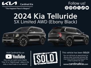 New 2024 Kia Telluride SX Limited - Black for sale in Niagara Falls, ON