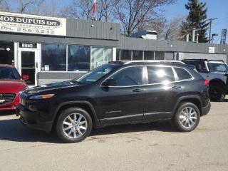 <p>SUPER CLEAN JEEP CHEROKEE LIMITED!! LOADED WITH OPTIONS! 3.2 LITRE V6 HEATED LEATHER!! HEATED STEERING WHEEL! POWER LIFT GATE ! BACK UP CAMERA !PANORAMIC ROOF!! POLISHED WHEELS!! TRULY A MUST SEE!! ALWAYS MAINTAINED @ THE JEEP DEALER!! ACCIDENT FREE !! JUST SAFETIED AND SERVICED!! ON SALE NOW FOR ONLY $14,986 PLUS PST AND GST! WARRANTY AND VARIOUS FINANCING OPTIONS AVAILABLE OAC. VIEW @ MOE DUPUIS ENTERPRISE INC. CONVENIENTLY LOCATED @ 1270 ARCHIBALD ST. ONE BLOCK NORTH OF FERMOR OR CALL BRYAN @ 204 256 5232 OR 204 941 9080 OR 24/7 @ WWW.MOEDUPUIS.CA DEALER #4194</p>