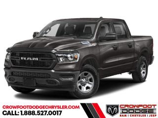 <b>Low Mileage, Leather Seats, Blind Spot Detection, Trailer Hitch!</b><br> <br> Welcome to Crowfoot Dodge, Calgarys New and Pre-owned Superstore proudly serving Albertans for 44 years!<br> <br> Compare at $76010 - Our Price is just $67995! <br> <br>   Make light work of tough jobs in this 2023 Ram 1500, with exceptional towing, torque and payload capability. This  2023 Ram 1500 is for sale today in Calgary. <br> <br>The Ram 1500s unmatched luxury transcends traditional pickups without compromising its capability. Loaded with best-in-class features, its easy to see why the Ram 1500 is so popular. With the most towing and hauling capability in a Ram 1500, as well as improved efficiency and exceptional capability, this truck has the grit to take on any task.This low mileage  Crew Cab 4X4 pickup  has just 10 kms. Stock number 239358 is grey in colour  . It has a 8 speed automatic transmission and is powered by a  395HP 5.7L 8 Cylinder Engine. <br> <br> Our 1500s trim level is Sport. This RAM 1500 Sport throws in some great comforts such as power-adjustable heated front seats with lumbar support, dual-zone climate control, power-adjustable pedals, deluxe sound insulation, and a heated leather-wrapped steering wheel. Connectivity is handled by an upgraded 12-inch display powered by Uconnect 5W with inbuilt navigation, mobile internet hotspot access, smart device integration, and a 10-speaker audio setup. Additional features include power folding exterior mirrors, a power rear window with defrosting, a trailer wiring harness, heavy-duty suspension, cargo box lighting, and a locking tailgate. This vehicle has been upgraded with the following features: Leather Seats, Blind Spot Detection, Trailer Hitch. <br> <br/><br> Buy this vehicle now for the lowest bi-weekly payment of <b>$442.92</b> with $0 down for 96 months @ 7.99% APR O.A.C. ( Plus GST      / Total Obligation of $92127  ).  See dealer for details. <br> <br>At Crowfoot Dodge, we offer:<br>
<ul>
<li>Over 500 New vehicles available and 100 Pre-Owned vehicles in stock...PLUS fresh trades arriving daily!</li>
<li>Financing and leasing arrangements with rates from prime +0%</li>
<li>Same day delivery.</li>
<li>Experienced sales staff with great customer service.</li>
</ul><br><br>
Come VISIT us today!<br><br> Come by and check out our fleet of 80+ used cars and trucks and 170+ new cars and trucks for sale in Calgary.  o~o