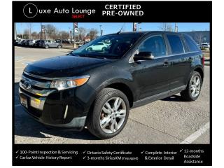 <p>Check out this fully loaded, well maintained 2013 Ford Edge Limited!!! This one has it all including: leather, power panoramic sunroof, heated seats, power seats, back-up camera, Sony premium audio system, power group, push-button start, remote start, CD/MP3 player, SiriusXM satellite radio, chrome wheels and more!</p><p><span style=color: #333333; font-family: Work Sans, sans-serif; font-size: 16px; white-space: pre-wrap; caret-color: #333333; background-color: #ffffff;>This vehicle comes Luxe certified select pre-owned, which includes: 100-point inspection & servicing, oil lube and filter change, Ontario safety certificate, Available Luxe Assurance Package, complete interior and exterior detailing, Carfax Verified vehicle history report, guaranteed one key (additional keys may be purchased at time of sale) and FREE 90-day SiriusXM satellite radio trial (on factory-equipped vehicles)!</span></p><p><span style=color: #333333; font-family: Work Sans, sans-serif; font-size: 16px; white-space: pre-wrap; caret-color: #333333; background-color: #ffffff;>Priced at ONLY $157 bi-weekly with $1500 down over 36 months at 9.99% (cost of borrowing is $1999 per $10000 financed) OR cash purchase price of $11900 (both prices are plus HST and licensing). Call and book your test drive appointment today!</span></p>