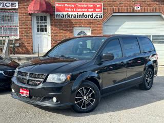 <p>Super-clean well-equipped Dodge Grand Caravan from Mississauga, ON! This GT model comes loaded up with fantastic convenience features inside and out and is sure to turn heads with its Blackout package! The exterior features keyless entry with remote start, remote power sliding doors and liftgate, dark housing automatic headlights, foglights, black factory machined alloy wheels, tinted privacy glass, colour-matched side mirrors, a sleek rear spoiler, and a powerful 3.6L V6 engine and automatic transmission! The interior is clean and comfortable with power-adjustable heated leather front seats with nice red stitching and driver lumbar control, power door locks, mirrors and windows, leather StowNGo rear and mid-row seating, a heated leather-wrapped steering wheel with audio and cruise controls, an easy-to-read and use gauge cluster, large central touch screen AM/FM/XM Satellite Radio with Bluetooth, Backup Camera, CD Player and MP3 Capabilities, Multi-Zone A/C climate control with front and rear window defrost settings, ECON driving mode for improved fuel economy, 115V power setting, rear row mirror, universal garage door opener, tons of storage areas and more!</p><p> </p><p>Carfax Claims Free, Roadtrip Ready! </p><p> </p><p>Call (905) 623-2906</p><p> </p><p>Text Ryan: (905) 429-9680 or Email: ryan@markrainford.ca</p><p> </p><p>Text Mark: (905) 431-0966 or Email: mark@markrainford.ca</p>