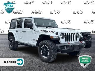 * Lease payment based on 42 month term at 7.29% 18,000KM/year allowance.  $1,299 down.  Total due on delivery $2,682.80.  Total Cost of Lease $28,164.59.

Bright White Clearcoat 2022 Jeep Wrangler Unlimited Rubicon 4D Sport Utility 2.0L I4 DOHC 8-Speed Automatic 4WD | Remote Start, 240 Amp Alternator, 4- and 7-Pin Wiring Harness, 4 Auxiliary Switches, 4-Wheel Disc Brakes, 700 Amp Maintenance Free Battery, ABS brakes, Air Conditioning, Apple CarPlay/Android Auto, Automatic temperature control, Black Freedom Top 3-Piece Hardtop, Body Colour Rubicon Highline Flare, Class II Hitch Receiver, Cold Weather Group, Dual front impact airbags, Dual front side impact airbags, Freedom Panel Storage Bag, Front Bucket Seats, Front dual zone A/C, Front Heated Seats, Heated door mirrors, Heated Steering Wheel, Leather steering wheel, Leather-Faced Seats w/Rubicon & Utility Grid, Leather-Wrapped Park Brake Handle, Leather-Wrapped Shift Knob, Navigation System, ParkView Rear Back-Up Camera, Power door mirrors, Power steering, Power windows, Premium Door Trim Panel, Quick Order Package 22R Rubicon, Radio: Uconnect 4C Nav w/8.4 Display, Rear Window Defroster, Rear Window Wiper w/Washer, Remote keyless entry, Speed control, Steering wheel mounted audio controls, Telescoping steering wheel, Tilt steering wheel, Traction control, Trailer Tow & HD Electrical Group, Wheels: 17 x 7.5 Black Aluminum w/Polished Lip.<p> </p>

<h4>VALUE+ CERTIFIED PRE-OWNED VEHICLE</h4>

<p>36-point Provincial Safety Inspection<br />
172-point inspection combined mechanical, aesthetic, functional inspection including a vehicle report card<br />
Warranty: 30 Days or 1500 KMS on mechanical safety-related items and extended plans are available<br />
Complimentary CARFAX Vehicle History Report<br />
2X Provincial safety standard for tire tread depth<br />
2X Provincial safety standard for brake pad thickness<br />
7 Day Money Back Guarantee*<br />
Market Value Report provided<br />
Complimentary 3 months SIRIUS XM satellite radio subscription on equipped vehicles<br />
Complimentary wash and vacuum<br />
Vehicle scanned for open recall notifications from manufacturer</p>

<p>SPECIAL NOTE: This vehicle is reserved for AutoIQs retail customers only. Please, No dealer calls. Errors & omissions excepted.</p>

<p>*As-traded, specialty or high-performance vehicles are excluded from the 7-Day Money Back Guarantee Program (including, but not limited to Ford Shelby, Ford mustang GT, Ford Raptor, Chevrolet Corvette, Camaro 2SS, Camaro ZL1, V-Series Cadillac, Dodge/Jeep SRT, Hyundai N Line, all electric models)</p>

<p>INSGMT</p>