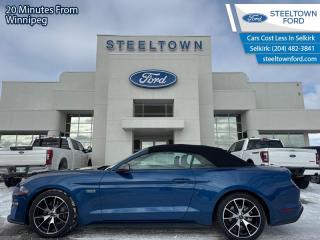 <b>Low Mileage, Ford Co-Pilot360,  Aluminum Wheels,  Lane Keep Assist,  Forward Collision Alert,  Proximity Key!</b><br> <br> We value your TIME, we wont waste it or your gas is on us!   We offer extended test drives and if you cant make it out to us we will come straight to you!<br><br><br> <br>   Ford has manufactured an attractive, strong and nimble sports car that is aimed to lure a legion of new fans with this Mustang. This  2022 Ford Mustang is fresh on our lot in Selkirk. <br> <br>This Ford Mustang takes styling cues from the past, while looking deep into the future with a perfect blend of retro and modern styling. A performance car through and through, this Mustang offers responsive driving dynamics, a comfortable ride and endless smiles by the mile. Its easy to see why the Ford Mustang is still a true American icon. This low mileage  convertible has just 17,624 kms. Its  blue in colour  . It has an automatic transmission and is powered by a  332HP 2.3L 4 Cylinder Engine.  This unit has some remaining factory warranty for added peace of mind. <br> <br> Our Mustangs trim level is CONVERTIBLE PREMIUM. This Mustang EcoBoost provides all of the style and power from past generations without the gas guilt. It comes loaded with signature LED lights, Integral Link independent rear suspension, lane keep assist, automatic emergency braking, blind spot monitoring, and a rearview camera help keep you safely on the road with Ford Co-Pilot360. Additional features include stylish aluminum wheels, 4G Wi-Fi hotspot, a proximity key with push button start, wireless streaming audio, a 50-50 split folding rear bench seat, plus so much more. This vehicle has been upgraded with the following features: Ford Co-pilot360,  Aluminum Wheels,  Lane Keep Assist,  Forward Collision Alert,  Proximity Key,  Blind Spot Monitoring,  4g Lte. <br> To view the original window sticker for this vehicle view this <a href=http://www.windowsticker.forddirect.com/windowsticker.pdf?vin=1FATP8UD0N5114522 target=_blank>http://www.windowsticker.forddirect.com/windowsticker.pdf?vin=1FATP8UD0N5114522</a>. <br/><br> <br>To apply right now for financing use this link : <a href=http://www.steeltownford.com/?https://CreditOnline.dealertrack.ca/Web/Default.aspx?Token=bf62ebad-31a4-49e3-93be-9b163c26b54c&La target=_blank>http://www.steeltownford.com/?https://CreditOnline.dealertrack.ca/Web/Default.aspx?Token=bf62ebad-31a4-49e3-93be-9b163c26b54c&La</a><br><br> <br/><br> Buy this vehicle now for the lowest bi-weekly payment of <b>$288.86</b> with $0 down for 96 months @ 8.99% APR O.A.C. ( Plus applicable taxes -  Platinum Shield Protection & Tire Warranty included   / Total cost of borrowing $17288   ).  See dealer for details. <br> <br>Family owned and operated in Selkirk for 35 Years.  <br>Steeltown Ford is located just 20 minutes North of the Perimeter Hwy, with an onsite banking center that offers free consultations. <br>Ask about our special dealer rates available through all major banks and credit unions.<br><br><br>Steeltown Ford Protect Plus includes:<br>- Life Time Tire Warranty <br>Cars cost less in Selkirk <br><br>Dealer Permit # 1039<br><br><br> Come by and check out our fleet of 100+ used cars and trucks and 60+ new cars and trucks for sale in Selkirk.  o~o