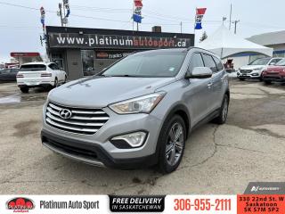 <b>Sunroof,  Navigation,  Leather Seats,  Cooled Seats,  Premium Sound Package!</b><br> <br>    This Hyundai Santa Fe XL still does what great crossover SUVs do best: it delivers flexible space and decent performance at a great value. This  2016 Hyundai Santa Fe XL is for sale today. <br> <br>Hyundai designed this Santa Fe XL to feed your spirit of adventure with a blend of versatility, luxury, safety, and security. It takes a spacious interior and wraps it inside a dynamic shape that turns heads. Under the hood, the engine combines robust power with remarkable fuel efficiency. For one attractive vehicle that does it all, this Hyundai Santa Fe XL is a smart choice. This  SUV has 133,924 kms. Its  grey in colour  . It has a 6 speed automatic transmission and is powered by a  290HP 3.3L V6 Cylinder Engine.  <br> <br> Our Santa Fe XLs trim level is Limited. This Santa Fe XL Limited gives you the best of technology, performance, and comfort. It comes with leather seats which are heated and cooled in front, a heated steering wheel, an 8-inch color touchscreen with navigation, Bluetooth, SiriusXM, Infinity premium audio, a rear view camera, rear parking sensors with rear cross traffic alert, blind spot assist, a power sunroof, a power tailgate, and more. This vehicle has been upgraded with the following features: Sunroof,  Navigation,  Leather Seats,  Cooled Seats,  Premium Sound Package,  Bluetooth,  Heated Seats. <br> <br>To apply right now for financing use this link : <a href=https://www.platinumautosport.com/credit-application/ target=_blank>https://www.platinumautosport.com/credit-application/</a><br><br> <br/><br> Buy this vehicle now for the lowest bi-weekly payment of <b>$148.09</b> with $0 down for 84 months @ 5.99% APR O.A.C. ( Plus applicable taxes -  Plus applicable fees   ).  See dealer for details. <br> <br><br> We know that you have high expectations, and as car dealers, we enjoy the challenge of meeting and exceeding those standards each and every time. Allow us to demonstrate our commitment to excellence! </br>

<br> As your one stop shop for quality pre owned vehicles and hassle free auto financing in Saskatoon, we provide the following offers & incentives for our valued clients in Saskatchewan, Alberta & Manitoba. </br> o~o