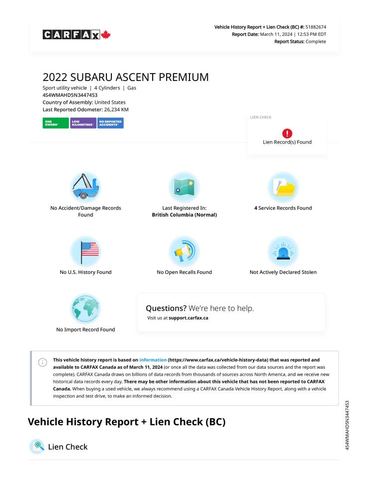 2022 Subaru ASCENT Premium Premium Photo