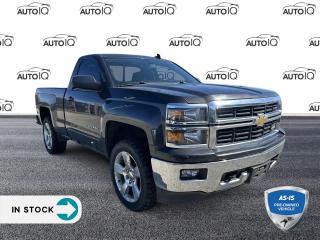 AS TRADED - YOU CERTIFY AND YOU SAVE

Tungsten Metallic 2015 Chevrolet Silverado 1500 LT LT2 LT2 2D Standard Cab EcoTec3 5.3L V8 6-Speed Automatic Electronic with Overdrive 4WD 6-Speed Automatic Electronic with Overdrive, 4WD, Jet Black Cloth, 10-Way Power Drivers Seat Adjuster, 110-Volt AC Power Outlet, 150 Amp Alternator, 4.2 Diagonal Colour Display Driver Info Centre, 40/20/40 Front Split Bench Seat, 4-Wheel Disc Brakes, 6 Speaker Audio System, 6 Speakers, ABS brakes, Alloy wheels, AM/FM radio: SiriusXM, Bluetooth® For Phone, Body Colour Bodyside Mouldings, Body-Colour Door Handles, Body-Colour Mirror Caps, Brake assist, Bumpers: chrome, CD player, Cloth Seat Trim, Colour-Keyed Carpeting w/Rubberized Vinyl Mats, Compass, Deep-Tinted Glass, Delay-off headlights, Driver & Front Passenger Illuminated Vanity Mirrors, Driver door bin, Driver vanity mirror, Dual front impact airbags, Dual front side impact airbags, Electric Rear-Window Defogger, Electronic Stability Control, Emergency communication system, EZ Lift & Lower Tailgate, Front anti-roll bar, Front Chrome Bumper, Front Halogen Fog Lamps, Front reading lights, Front wheel independent suspension, Fully automatic headlights, Heated door mirrors, Heavy-Duty Rear Locking Differential, Illuminated entry, Leather Wrapped Steering Wheel w/Cruise Controls, LED Cargo Box Lighting, Low tire pressure warning, LT Convenience Package, Manual Tilt Wheel Steering Column, Occupant sensing airbag, OnStar 6 Months Directions & Connections Plan, OnStar w/4G LTE, Outside temperature display, Overhead airbag, Overhead console, Panic alarm, Passenger door bin, Passenger vanity mirror, Power door mirrors, Power steering, Power windows, Power Windows w/Driver Express Up, Premium audio system: Chevrolet MyLink, Radio data system, Radio: AM/FM 8 Diagonal Colour Touch Screen, Radio: AM/FM Audio System w/Chevrolet MyLink, Rear Chrome Bumper, Rear step bumper, Rear Vision Camera w/Dynamic Guide Lines, Remote Keyless Entry, Remote keyless entry, Remote Vehicle Starter System, SiriusXM Satellite Radio, Speed control, Speed-sensing steering, Steering Wheel Audio Controls, Steering wheel mounted audio controls, Tachometer, Theft Deterrent System (Unauthorized Entry), Tilt steering wheel, Traction control, Trailering Equipment, Trip computer, Voltmeter, Wheels: 20 x 9 Polished-Aluminum.<p></p>

<h4>AS-IS PRE-OWNED VEHICLE</h4>

<p>The buyer of this vehicle will be responsible for all costs associated with passing a Ministry of Transportation Safety Inspection, which is needed to license a vehicle in the Province of Ontario. We are offering this vehicle at a reduced price, as the buyer will be responsible for all costs associated with making this vehicle roadworthy. We have not inspected this vehicle mechanically and do not know what repairs/costs are involved in getting it roadworthy. It may or may not have mechanical, cosmetic, safety and/or emissions issues. By allowing you to choose where and how you want the certifications completed, you have an opportunity to save money!</p>

<p>This vehicle is being sold AS-IS, unfit, not e-tested, and is not represented as being in roadworthy condition, mechanically sound or maintained at any guaranteed level of quality. The vehicle may not be fit for use as a means of transportation and may require substantial repairs at the purchasers expense. It may not be possible to register the vehicle to be driven in its current condition. This vehicle does not qualify for AutoIQs 7-Day Money Back Guarantee</p>

<p>SPECIAL NOTE: This vehicle is reserved for AutoIQs retail customers only. Please, no dealer calls. Errors and omissions excepted.</p>

<p>*As-traded, specialty or high-performance vehicles are excluded from the 7-Day Money Back Guarantee Program (including, but not limited to Ford Shelby, Ford mustang GT, Ford Raptor, Chevrolet Corvette, Camaro 2SS, Camaro ZL1, V-Series Cadillac, Dodge/Jeep SRT, Hyundai N Line, all electric models)</p>

<p>INSGMT</p>