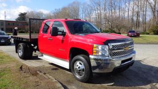 2013 Chevrolet Silverado 3500HD Flat Deck 2WD,6.0L V8 OHV 16V FFV Gas engine, 4 door, automatic, RWD, 4-Wheel ABS, cruise control, air conditioning, manual mode, tow mode, onStar SOS, automatic headlights, AM/FM radio, CD player, red exterior, black interior, cloth. $28,870.00 plus $375 processing fee, $29,245.00 total payment obligation before taxes.  Listing report, warranty, contract commitment cancellation fee, financing available on approved credit (some limitations and exceptions may apply). All above specifications and information is considered to be accurate but is not guaranteed and no opinion or advice is given as to whether this item should be purchased. We do not allow test drives due to theft, fraud and acts of vandalism. Instead we provide the following benefits: Complimentary Warranty (with options to extend), Limited Money Back Satisfaction Guarantee on Fully Completed Contracts, Contract Commitment Cancellation, and an Open-Ended Sell-Back Option. Ask seller for details or call 604-522-REPO(7376) to confirm listing availability.
