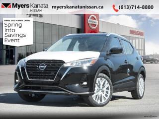 <b>Heated Seats,  Apple CarPlay,  Android Auto,  Heated Steering Wheel,  Remote Start!</b><br> <br> <br> <br>  Style meets tech in this nimble and spirited 2024 Kicks. <br> <br>This Kicks did not take any shortcuts, but it is offering you a shortcut to possibility. Make the most of every day with intelligent features that help you express your personal style and feel your playlist with the incredible infotainment system. It really is time you put you first, and this 2024 Kicks is here for it.<br> <br> This black SUV  has an automatic transmission and is powered by a  122HP 1.6L 4 Cylinder Engine.<br> <br> Our Kickss trim level is SV. Step up to this SV trim for stylish aluminum wheels, automatic temperature control, the Nissan Intelligent Key with remote start, a heated steering wheel, heated seats, and SiriusXM. This Kicks offers a ton of style and is built to your beat, featuring touchscreen infotainment with Apple CarPlay, Android Auto, Bluetooth, and Siri Eyes Free. The spirited performance is further enhanced with advanced safety features like emergency braking, lane departure warning, high beam assist, blind spot detection, rear parking sensors, and a rearview camera. This vehicle has been upgraded with the following features: Heated Seats,  Apple Carplay,  Android Auto,  Heated Steering Wheel,  Remote Start,  Adaptive Cruise Control,  Blind Spot Detection. <br><br> <br/>    7.24% financing for 84 months. <br> Payments from <b>$496.10</b> monthly with $0 down for 84 months @ 7.24% APR O.A.C. ( Plus applicable taxes -  $621 Administration fee included. Licensing not included.    ).  Incentives expire 2024-04-30.  See dealer for details. <br> <br><br> Come by and check out our fleet of 50+ used cars and trucks and 70+ new cars and trucks for sale in Kanata.  o~o