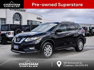 2017 Nissan Rogue 4D Sport Utility SV Magnetic Black AWD, ABS brakes, Alloy wheels, Electronic Stability Control, Heated door mirrors, Heated front seats, Illuminated entry, Low tire pressure warning, Power Panoramic Moonroof, Remote keyless entry, Traction control. AWD 2.5L 4-Cylinder DOHC 16V CVT with Xtronic<br><br><br>Reviews:<br>  * Feature content value for the dollar, a smooth ride in most situations, plenty of safety features, and flexibility to spare were all noted by owners of this generation of Nissan Rogue. The seamless and fast-acting AWD system is appreciated by many drivers too, who say it provides plenty of confidence in inclement weather. Other feature content favourites included the high-end stereo system and push-button start. Source: autoTRADER.ca<br><br><br>Here at Chatham Chrysler, our Financial Services Department is dedicated to offering the service that you deserve. We are experienced with all levels of credit and are looking forward to sitting down with you. Chatham Chrysler Proudly serves customers from London, Ridgetown, Thamesville, Wallaceburg, Chatham, Tilbury, Essex, LaSalle, Amherstburg and Windsor with no distance being ever too far! At Chatham Chrysler, WE CAN DO IT!