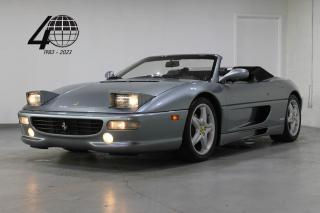 <p>This F355 is an old-school mid-engined V8 Ferrari sports car with a power-folding soft-top roof, F1 automated manual transmission, and iconic styling! Optioned in Grigio Titanio on 18” 5-spoke wheels, over a black leather interior. The 5-valve naturally-aspirated V8 engine makes 375 horsepower to the rear wheels, making for a driver-focused performance Spider with collectible value and limited production numbers! </p>

<p>World Fine Cars Ltd. has been in business for over 40 years and maintains over 90 pre-owned vehicles in inventory at all times. Every certified retailed vehicle will have a 3 Month 3000 KM POWERTRAIN WARRANTY WITH SEALS AND GASKETS COVERAGE, with our compliments (conditions apply please contact for details). CarFax Reports are always available at no charge. We offer a full service center and we are able to service everything we sell. With a state of the art showroom including a comfortable customer lounge with WiFi access. We invite you to contact us today 1-888-334-2707 www.worldfinecars.com</p>