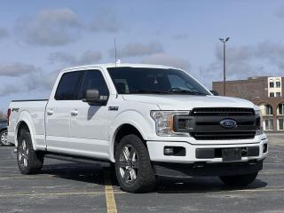 White 2018 Ford F-150 XLT 302A 302A 4D SuperCrew 5.0L V8 10-Speed Automatic 4WD 4WD, 10-Way Power Drivers & Passenger Seats, 110V/400W Outlet, 3.31 Axle Ratio, 4.2 LCD Productivity Screen in Instrument Cluster, 6 Magnetic Running Boards, Air Conditioning, Alloy wheels, AM/FM radio: SiriusXM, Auxiliary Transmission Oil Cooler, Block heater, Body-Colour Door & Tailgate Handles, Body-Colour Front & Rear Bumpers, Box Side Decal, BoxLink Cargo Management System, Chrome 2-Bar Style Grille, Chrome Door & Tailgate Handles w/Body-Colour Bezel, Chrome Step Bars, Class IV Trailer Hitch Receiver, Cloth 40/20/40 Front Seat, Compass, Cruise Control, Delay-off headlights, Dual Power Glass/Manual Folding Heated Mirrors, Equipment Group 302A Luxury, Front fog lights, Fully automatic headlights, Heated Front Seats, Leather-Wrapped Steering Wheel, LED Box Lighting, Magnetic High-Gloss 2-Bar Style Grille, Passenger door bin, Power steering, Power windows, Power-Adjustable Pedals, Power-Sliding Rear Window, Pro Trailer Backup Assist, Rear Under-Seat Storage, Rear Window Defrost, Remote keyless entry, Remote Start System, Reverse Sensing System, Single-Tip Chrome Exhaust, SYNC 3, SYNC Connect, Tachometer, Trailer Tow Package, Upgraded Front Stabilizer Bar, Variably intermittent wipers, Voice-Activated Navigation, Wheels: 18 6-Spoke Machined-Aluminum, Wheels: 18 Chrome-Like PVD, XLT Sport Appearance Package, XTR 4x4 Decal, XTR Package.
