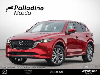 <b>Aluminum Wheels,  360 Camera,  Premium Audio,  Cooled Seats,  HUD!</b><br> <br> <br> <br>  The 2024 Mazda CX-5s athletic handling, precise steering, and upscale cabin are just some of the reasons why it ranks near the top of the compact SUV class. <br> <br>This 2024 CX-5 strengthens the connection between vehicle and driver. Mazda designers and engineers carefully consider every element of the vehicles makeup to ensure that the CX-5 outperforms expectations and elevates the experience of driving. Powerful and precise, yet comfortable and connected, the 2024 CX-5 is purposefully designed for drivers, no matter what the conditions might be. <br> <br> This 46v soulredcrys SUV  has an automatic transmission and is powered by a  2.5L I4 16V GDI DOHC Turbo engine.<br> <br> Our CX-5s trim level is Signature. This Signature CX-5 takes luxury to new levels with Nappa leather upholstery, wood trim, a 360 parking camera, collision assist, and parking sensors. A sunroof above heated and cooled leather seats offers incredible comfort, while the heads up display shows you ultra modern technology. Listen to your favorite tunes through your navigation equipped infotainment system complete with Bose Premium Audio, Android Auto, Apple CarPlay, and many more connectivity features. A power liftgate offers convenience and lane keep assist, blind spot monitoring, and distance pacing cruise with stop and go helps you stay safe. This vehicle has been upgraded with the following features: Aluminum Wheels,  360 Camera,  Premium Audio,  Cooled Seats,  Hud,  Sunroof,  Climate Control. <br><br> <br>To apply right now for financing use this link : <a href=https://www.palladinomazda.ca/finance/ target=_blank>https://www.palladinomazda.ca/finance/</a><br><br> <br/>    Incentives expire 2024-05-31.  See dealer for details. <br> <br>Palladino Mazda in Sudbury Ontario is your ultimate resource for new Mazda vehicles and used Mazda vehicles. We not only offer our clients a large selection of top quality, affordable Mazda models, but we do so with uncompromising customer service and professionalism. We takes pride in representing one of Canadas premier automotive brands. Mazda models lead the way in terms of affordability, reliability, performance, and fuel efficiency.<br> Come by and check out our fleet of 90+ used cars and trucks and 90+ new cars and trucks for sale in Sudbury.  o~o