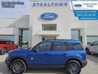 <b>Sunroof, Heated Front Bucket Seats, Ford Co-Pilot360 Assist+, 200A Equipment Group, Convenience Package!</b><br> <br> <br> <br>We value your TIME, we wont waste it or your gas is on us!   We offer extended test drives and if you cant make it out to us we will come straight to you!<br> <br>  Designed for every adventurer, this Bronco Sport gets you out into the wild, and back again. <br> <br>A compact footprint, an iconic name, and modern luxury come together to make this Bronco Sport an instant classic. Whether your next adventure takes you deep into the rugged wilds, or into the rough and rumble city, this Bronco Sport is exactly what you need. With enough cargo space for all of your gear, the capability to get you anywhere, and a manageable footprint, theres nothing quite like this Ford Bronco Sport.<br> <br> This atlas blue metallic SUV  has an automatic transmission and is powered by a  181HP 1.5L 3 Cylinder Engine.<br> <br> Our Bronco Sports trim level is Big Bend. This Bronco Big Bend steps things up with heated cloth front seats that feature power lumbar adjustment, along with SiriusXM streaming radio and exclusive aluminum wheels. Also standard include voice-activated automatic air conditioning, 8-inch SYNC 3 powered infotainment screen with Apple CarPlay and Android Auto, smart charging USB type-A and type-C ports, 4G LTE mobile hotspot internet access, proximity keyless entry with remote start, and a robust terrain management system that features the trademark Go Over All Terrain (G.O.A.T.) driving modes. Additional features include blind spot detection, rear cross traffic alert and pre-collision assist with automatic emergency braking, lane keeping assist, lane departure warning, forward collision alert, driver monitoring alert, a rear-view camera, and so much more. This vehicle has been upgraded with the following features: Sunroof, Heated Front Bucket Seats, Ford Co-pilot360 Assist+, 200a Equipment Group, Convenience Package, Class Ii Trailer Tow Package. <br><br> View the original window sticker for this vehicle with this url <b><a href=http://www.windowsticker.forddirect.com/windowsticker.pdf?vin=3FMCR9B62RRE51545 target=_blank>http://www.windowsticker.forddirect.com/windowsticker.pdf?vin=3FMCR9B62RRE51545</a></b>.<br> <br>To apply right now for financing use this link : <a href=http://www.steeltownford.com/?https://CreditOnline.dealertrack.ca/Web/Default.aspx?Token=bf62ebad-31a4-49e3-93be-9b163c26b54c&La target=_blank>http://www.steeltownford.com/?https://CreditOnline.dealertrack.ca/Web/Default.aspx?Token=bf62ebad-31a4-49e3-93be-9b163c26b54c&La</a><br><br> <br/> Weve discounted this vehicle $1500. Total  cash rebate of $4000 is reflected in the price.   2.99% financing for 84 months.  Incentives expire 2024-04-30.  See dealer for details. <br> <br>Family owned and operated in Selkirk for 35 Years.  <br>Steeltown Ford is located just 20 minutes North of the Perimeter Hwy, with an onsite banking center that offers free consultations. <br>Ask about our special dealer rates available through all major banks and credit unions.<br>Dealer retains all rebates, plus taxes, govt fees and Steeltown Protect Plus.<br>Steeltown Ford Protect Plus includes:<br>- Life Time Tire Warranty <br>Dealer Permit # 1039<br><br><br> Come by and check out our fleet of 100+ used cars and trucks and 210+ new cars and trucks for sale in Selkirk.  o~o