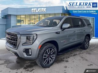 <b>Leather Seats,  Cooled Seats,  Power Liftgate,  Lane Keep Assist,  Remote Start!</b><br> <br> <br> <br>  Truly an all-purpose vehicle, this GMC Yukon carries a ton of passengers and cargo with ease, and looks good doing it. <br> <br>This GMC Yukon is a traditional full-size SUV thats thoroughly modern. With its truck-based body-on-frame platform, its every bit as tough and capable as a full size pickup truck. The handsome exterior and well-appointed interior are what make this SUV a desirable family hauler. This GMC Yukon sits above the competition in tech, features and aesthetics while staying capable and comfortable enough to take the whole family and a camper along for the adventure. <br> <br> This sterling metallic SUV  has an automatic transmission and is powered by a  420HP 6.2L 8 Cylinder Engine.<br> <br> Our Yukons trim level is AT4. Upgrading to this Yukon AT4 gives you premium exterior and interior features like cooled leather seats, a Magnetic Ride Control suspension, a large 10.2 inch colour touchscreen featuring wireless Apple CarPlay, Android Auto and a Bose premium audio system, exclusive black aluminum wheels, black chrome accents, a unique front end design, red recovery hooks and LED headlights. This distinctive SUV also includes a leather steering wheel, power liftgate, power front seats, 4G WiFi hotspot, GMC Connected Access, a remote engine start, HD rear view camera, Teen Driver Technology, front pedestrian braking, front and rear parking assist, lane keep assist with lane departure warning, tow/haul mode, trailering equipment, wireless charging and plenty of cargo room! This vehicle has been upgraded with the following features: Leather Seats,  Cooled Seats,  Power Liftgate,  Lane Keep Assist,  Remote Start,  Android Auto,  Apple Carplay. <br><br> <br>To apply right now for financing use this link : <a href=https://www.selkirkchevrolet.com/pre-qualify-for-financing/ target=_blank>https://www.selkirkchevrolet.com/pre-qualify-for-financing/</a><br><br> <br/> Weve discounted this vehicle $4187.    Incentives expire 2024-04-30.  See dealer for details. <br> <br>Selkirk Chevrolet Buick GMC Ltd carries an impressive selection of new and pre-owned cars, crossovers and SUVs. No matter what vehicle you might have in mind, weve got the perfect fit for you. If youre looking to lease your next vehicle or finance it, we have competitive specials for you. We also have an extensive collection of quality pre-owned and certified vehicles at affordable prices. Winnipeg GMC, Chevrolet and Buick shoppers can visit us in Selkirk for all their automotive needs today! We are located at 1010 MANITOBA AVE SELKIRK, MB R1A 3T7 or via phone at 204-482-1010.<br> Come by and check out our fleet of 90+ used cars and trucks and 210+ new cars and trucks for sale in Selkirk.  o~o