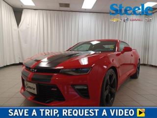 Our thrilling 2018 Chevrolet Camaro 1SS Coupe delivers Super Sport excitement with a striking Red Hot finish! Powered by a muscular 6.2 Litre LT1 V8 offering a ferocious 455hp paired with a shift-friendly 6 Speed Manual transmission that launches you to 60mph in about 4 seconds flat! Also boasting Brembo brakes, a performance-tuned suspension, and a limited-slip rear differential, this corner-carving coupe returns approximately 9.4L/100km on the highway and rocks an attention-grabbing design with LED lighting, HID headlamps, aggressive 20-inch alloy wheels, and a distinctive rear stanchion spoiler. The athletic 1SS cabin helps you command the road with its prominent sunroof, fabric front sport seats, eight-way power for the driver, flat-bottomed racing-style steering wheel, air conditioning, and an impressive range of technology. In fact, the Chevrolet MyLink infotainment system boasts a 7-inch touchscreen, Android Auto, Apple CarPlay, Bluetooth, WiFi compatibility, and a premium audio system for the perfect soundtrack. Chevrolet not only provides passionate performance and stand-out style, but it also supplies peace of mind with ABS, Stabilitrak stability/traction control, a backup camera, dual-stage front airbags, and more. Reward yourself with the meticulous design and engineering mastery that can only come from our Camaro! Save this Page and Call for Availability. We Know You Will Enjoy Your Test Drive Towards Ownership! Steele Chevrolet Atlantic Canadas Premier Pre-Owned Super Center. Being a GM Certified Pre-Owned vehicle ensures this unit has been fully inspected fully detailed serviced up to date and brought up to Certified standards. Market value priced for immediate delivery and ready to roll so if this is your next new to your vehicle do not hesitate. Youve dealt with all the rest now get ready to deal with the BEST! Steele Chevrolet Buick GMC Cadillac (902) 434-4100 Metros Premier Credit Specialist Team Good/Bad/New Credit? Divorce? Self-Employed?