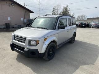 <div><div><span>2008 HONDA ELEMENT </span></div><div><span>- $3199 + HST and Licensing </span></div><div><span>Ask about our other cars for sale!</span></div><div><span>The motor vehicle sold under this contract is being sold as-is and is not represented as being in road worthy condition, mechanically sound or maintained at any guaranteed level of quality. The vehicle may not be fit for use as a means of transportation and may require substantial repairs at the purchasers expense. It may not be possible to register the vehicle to be driven in its current condition.</span></div></div><div><br /></div>