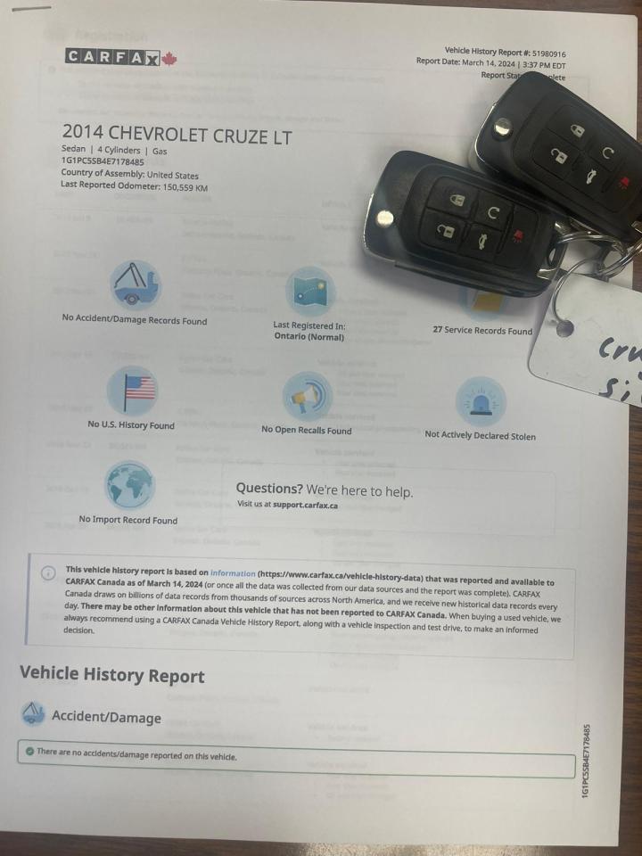 2014 Chevrolet Cruze 4dr Sdn 1LT NO ACCIDENT CAMERA BLUETOOTH SAFETY - Photo #11