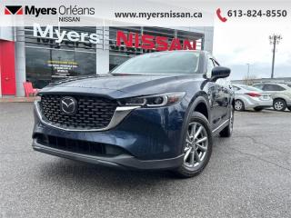 <b>Heated Seats,  Android Auto,  Apple CarPlay,  Lane Keep Assist,  Blind Spot Detection!</b><br> <br>  Compare at $30499 - Our Price is just $28999! <br> <br>   The excellent power delivery, superior handling and a swanky interior help propel this 2022 Mazda CX-5 to new heights among its competitors. This  2022 Mazda CX-5 is for sale today in Orleans. <br> <br>The 2022 CX-5 strengthens the connection between vehicle and driver. Mazda designers and engineers carefully consider every element of the vehicles makeup to ensure that the CX-5 outperforms expectations and elevates the experience of driving. Powerful and precise, yet comfortable and connected, the 2022 CX-5 is purposefully designed for drivers, no matter what the conditions might be. This  SUV has 41,846 kms. Its  blue in colour  . It has an automatic transmission and is powered by a  187HP 2.5L 4 Cylinder Engine. <br> <br> Our CX-5s trim level is GX. This CX-5 comes with heated seats for cozy comfort, alongside Android Auto, Apple CarPlay, and even more infotainment tech for endless engagement. An assistive suite helps you stay safe with lane keep assist, blind spot monitoring, and distance pacing cruise with stop and go. Fog lamps help on those dreary days, while a rearview camera makes sure you always park safely. Do it all in style with chrome trim and aluminum wheels. This vehicle has been upgraded with the following features: Heated Seats,  Android Auto,  Apple Carplay,  Lane Keep Assist,  Blind Spot Detection,  Adaptive Cruise,  Fog Lamps. <br> <br/><br>We are proud to regularly serve our clients and ready to help you find the right car that fits your needs, your wants, and your budget.And, of course, were always happy to answer any of your questions.Proudly supporting Ottawa, Orleans, Vanier, Barrhaven, Kanata, Nepean, Stittsville, Carp, Dunrobin, Kemptville, Westboro, Cumberland, Rockland, Embrun , Casselman , Limoges, Crysler and beyond! Call us at (613) 824-8550 or use the Get More Info button for more information. Please see dealer for details. The vehicle may not be exactly as shown. The selling price includes all fees, licensing & taxes are extra. OMVIC licensed.Find out why Myers Orleans Nissan is Ottawas number one rated Nissan dealership for customer satisfaction! We take pride in offering our clients exceptional bilingual customer service throughout our sales, service and parts departments. Located just off highway 174 at the Jean DÀrc exit, in the Orleans Auto Mall, we have a huge selection of Used vehicles and our professional team will help you find the Nissan that fits both your lifestyle and budget. And if we dont have it here, we will find it or you! Visit or call us today.<br>*LIFETIME ENGINE TRANSMISSION WARRANTY NOT AVAILABLE ON VEHICLES WITH KMS EXCEEDING 140,000KM, VEHICLES 8 YEARS & OLDER, OR HIGHLINE BRAND VEHICLE(eg. BMW, INFINITI. CADILLAC, LEXUS...)<br> Come by and check out our fleet of 50+ used cars and trucks and 110+ new cars and trucks for sale in Orleans.  o~o