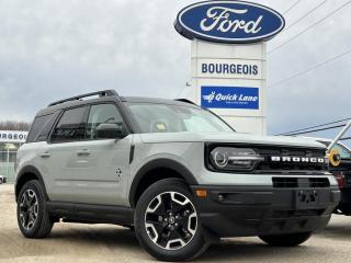 <b>Sunroof, Ford Co-Pilot360 Assist+, Wireless Charging, Premium Audio, Class II Trailer Tow Package!</b><br> <br> <br> <br>  Looking for off-roading capability with a mix off efficiency and tech features? This Bronco Sport is certainly up to the challenge. <br> <br>A compact footprint, an iconic name, and modern luxury come together to make this Bronco Sport an instant classic. Whether your next adventure takes you deep into the rugged wilds, or into the rough and rumble city, this Bronco Sport is exactly what you need. With enough cargo space for all of your gear, the capability to get you anywhere, and a manageable footprint, theres nothing quite like this Ford Bronco Sport.<br> <br> This cactus grey SUV  has a 8 speed automatic transmission and is powered by a  181HP 1.5L 3 Cylinder Engine.<br> <br> Our Bronco Sports trim level is Outer Banks. Ready for the great outdoors, this Bronco Outer Banks features heated leather seats with feature power lumbar adjustment, a heated leather-wrapped steering wheel, SiriusXM streaming radio and exclusive aluminum wheels. Also standard include voice-activated automatic air conditioning, an 8-inch SYNC 3 powered infotainment screen with Apple CarPlay and Android Auto, smart charging USB type-A and type-C ports, 4G LTE mobile hotspot internet access, proximity keyless entry with remote start, and a robust terrain management system that features the trademark Go Over All Terrain (G.O.A.T.) driving modes. Additional features include blind spot detection, rear cross traffic alert and pre-collision assist with automatic emergency braking, lane keeping assist, lane departure warning, forward collision alert, driver monitoring alert, a rear-view camera, 3 12-volt DC and 120-volt AC power outlets, and so much more. This vehicle has been upgraded with the following features: Sunroof, Ford Co-pilot360 Assist+, Wireless Charging, Premium Audio, Class Ii Trailer Tow Package. <br><br> View the original window sticker for this vehicle with this url <b><a href=http://www.windowsticker.forddirect.com/windowsticker.pdf?vin=3FMCR9C62RRE53505 target=_blank>http://www.windowsticker.forddirect.com/windowsticker.pdf?vin=3FMCR9C62RRE53505</a></b>.<br> <br>To apply right now for financing use this link : <a href=https://www.bourgeoismotors.com/credit-application/ target=_blank>https://www.bourgeoismotors.com/credit-application/</a><br><br> <br/> 7.99% financing for 84 months.  Incentives expire 2024-05-23.  See dealer for details. <br> <br>Discount on vehicle represents the Cash Purchase discount applicable and is inclusive of all non-stackable and stackable cash purchase discounts from Ford of Canada and Bourgeois Motors Ford and is offered in lieu of sub-vented lease or finance rates. To get details on current discounts applicable to this and other vehicles in our inventory for Lease and Finance customer, see a member of our team. </br></br>Discover a pressure-free buying experience at Bourgeois Motors Ford in Midland, Ontario, where integrity and family values drive our 78-year legacy. As a trusted, family-owned and operated dealership, we prioritize your comfort and satisfaction above all else. Our no pressure showroom is lead by a team who is passionate about understanding your needs and preferences. Located on the shores of Georgian Bay, our dealership offers more than just vehiclesits an experience rooted in community, trust and transparency. Trust us to provide personalized service, a diverse range of quality new Ford vehicles, and a seamless journey to finding your perfect car. Join our family at Bourgeois Motors Ford and let us redefine the way you shop for your next vehicle.<br> Come by and check out our fleet of 80+ used cars and trucks and 190+ new cars and trucks for sale in Midland.  o~o