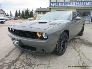Used 2017 Dodge Challenger FUN-TO-DRIVE SXT-MODEL 5 PASSENGER 3.6L - V6.. SPORT-MODE-PACKAGE.. NAVIGATION.. LEATHER.. HEATED SEATS & WHEEL.. BACK-UP CAMERA.. BLUETOOTH SYSTEM.. for sale in Bradford, ON