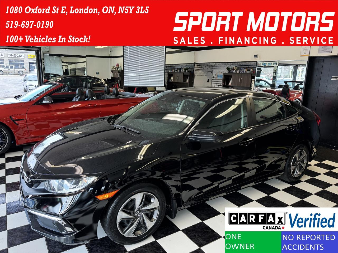 Used 2021 Honda Civic LX+Adaptive Cruise+LaneKeep+ApplePlay+CLEAN CARFAX for sale in London, ON