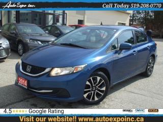 Used 2014 Honda Civic EX,Auto,A/C,Bluetooth,Side & Rear Camera,Certified for sale in Kitchener, ON