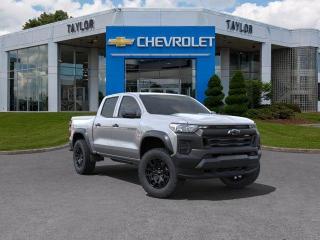 <b>Off-Road Suspension,  Aluminum Wheels,  Apple CarPlay,  Android Auto,  Proximity Key!</b><br> <br>   This 2024 Colorado isn’t just for people who want to do more   it’s for those who dare to be more. <br> <br> With robust powertrain options and an incredibly refined interior, this Chevrolet Colorado is simply unstoppable. Boasting a raft of features for supreme off-roading prowess, this truck will take you over all terrain and back, without breaking a sweat. This 2024 Colorado is a great embodiment of versatility, capability and great value.<br> <br> This sterling grey metallic Crew Cab 4X4 pickup   has an automatic transmission and is powered by a  310HP 2.7L 4 Cylinder Engine.<br> <br> Our Colorados trim level is Trail Boss. Tackle the great outdoors in this Colorado Trail Boss, with upgraded all-terrain aluminum wheels, hill descent control, a locking rear differential and off-roading suspension with switchable drive modes, along with push button start and daytime running lights, along with great standard features such as a vivid 11.3-inch diagonal infotainment screen with Apple CarPlay and Android Auto, remote keyless entry, air conditioning, and a 6-speaker audio system. Safety features include automatic emergency braking, front pedestrian braking, lane keeping assist with lane departure warning, Teen Driver, and forward collision alert with IntelliBeam high beam assist. This vehicle has been upgraded with the following features: Off-road Suspension,  Aluminum Wheels,  Apple Carplay,  Android Auto,  Proximity Key,  Lane Keep Assist,  Lane Departure Warning. <br><br> <br>To apply right now for financing use this link : <a href=https://www.taylorautomall.com/finance/apply-for-financing/ target=_blank>https://www.taylorautomall.com/finance/apply-for-financing/</a><br><br> <br/>    5.99% financing for 84 months. <br> Buy this vehicle now for the lowest bi-weekly payment of <b>$356.80</b> with $0 down for 84 months @ 5.99% APR O.A.C. ( Plus applicable taxes -  Plus applicable fees   / Total Obligation of $64940  ).  Incentives expire 2024-04-30.  See dealer for details. <br> <br> <br>LEASING:<br><br>Estimated Lease Payment: $322 bi-weekly <br>Payment based on 9.5% lease financing for 24 months with $0 down payment on approved credit. Total obligation $16,786. Mileage allowance of 16,000 KM/year. Offer expires 2024-04-30.<br><br><br><br> Come by and check out our fleet of 90+ used cars and trucks and 170+ new cars and trucks for sale in Kingston.  o~o