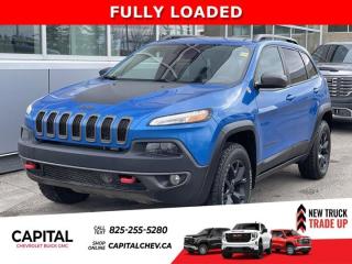 Come see this 2018 Jeep Cherokee Trailhawk Leather Plus. CLEAN CARFAX AND SINGLE OWNER, Comes With POWER LEATHER SEATS, MEMORY SEATS, POWERLIFT TAIL GATE, ADAPTIVE CRUISE CONTROL, FORWARD COLLISION ALERT, LANE DEPARTURE WARNING, LANE KEEP ASSIST, AUTOMATIC BRAKING, 4X4 WITH MULTIPLE DRIVING MODES HEATED AND VENTILATED SEATS WITH HEATED STEERING WHEEL, PANORAMIC SUNROOF & REMOTE STARTIts Automatic transmission and Regular Unleaded V-6 3.2 L/198 engine will keep you going. This Jeep Cherokee features the following options: WHEELS: 17 X 7.5 BLACK ALUMINUM OFF-ROAD, TRANSMISSION: 9-SPEED AUTOMATIC W/ACTIVE DRIVE II (STD), TRAILER TOW GROUP -inc: 4 & 7-Pin Wiring Harness, Class III Hitch Receiver, Trailer Tow Wiring Harness, TECHNOLOGY GROUP -inc: Automatic High Beam Headlamp Control, Parallel/Perpendicular Park Assist, Rain-Sensing Windshield Wipers, Exterior Mirrors w/Turn Signals, Exterior Mirrors w/Courtesy Lamps, FWD Collision Warn/Active Braking, Lane Departure Warn/Lane Keep Asst, SAFETYTEC GROUP -inc: Heated Exterior Mirrors, Blind-Spot/RR Cross-Path Detection, Pwr Htd Mirrors w/Signals & Lamps, Exterior Mirrors w/Turn Signals, Park-Sense Rear Park Assist System, Exterior Mirrors w/Courtesy Lamps, RADIO: UCONNECT 3C NAV W/8.4 DISPLAY -inc: GPS Navigation, QUICK ORDER PACKAGE 27L L PLUS -inc: Engine: 3.2L Pentastar VVT V6 w/ESS, Transmission: 9-Speed Automatic w/Active Drive II, Radio/Driver Seat/Mirrors w/Memory, Auto-Dimming Rearview Mirror, Front Heated Seats, Power 8-Way Adjustable Driver Seat, Power 4-Way Driver Lumbar Adjust, Auxiliary Switch Bank Module, Heated Exterior Mirrors, Windshield Wiper De-Icer, Humidity Sensor, Tonneau Cover, Heated Steering Wheel, 3.517 Axle Ratio, Security Alarm, Premium Cabin Air Filter, Keyless Enter N Go w/Push-Start, Remote Start System, Pwr Htd Mirrors w/Signals & Lamps, Exterior Mirrors w/Turn Signals, Exterior Mirrors w/Courtesy Lamps, A/C w/Dual Zone Automatic Temperature Control, Remote Proximity Keyless Entry, Universal Garage Door Opener, Exterior Mirrors w/Memory Settings, Jeep Off-Road Accessory Kit, Power Liftgate, HYDRO BLUE PEARL, ENGINE: 3.2L PENTASTAR VVT V6 W/ESS. Stop by and visit us at Capital Chevrolet Buick GMC Inc., 13103 Lake Fraser Drive SE, Calgary, AB T2J 3H5.