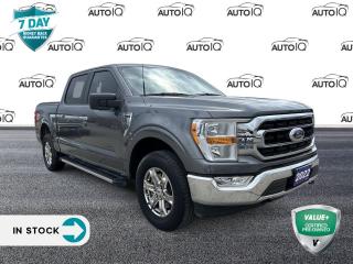 Stone Gray Metallic 2022 Ford F-150 XLT 4D SuperCrew 2.7L V6 EcoBoost 10-Speed Automatic 4WD 4WD, 4-Wheel Disc Brakes, 7 Speakers, ABS brakes, Accent-Colour Step Bars, Air Conditioning, Alloy wheels, AM/FM radio: SiriusXM with 360L, Black 2-Bar Style Grille w/Tarnished Black Surround, Body-Colour Door & Tailgate Handles, Body-Colour Front & Rear Bumpers, Box Side Decal, Chrome Single-Tip Exhaust, Compass, Dual front impact airbags, Dual front side impact airbags, Electronic Stability Control, Emergency communication system: SYNC 4 911 Assist, Front anti-roll bar, Front wheel independent suspension, Heated door mirrors, Illuminated entry, Low tire pressure warning, Occupant sensing airbag, Overhead airbag, Power steering, Power windows, Radio data system, Radio: AM/FM SiriusXM w/360L, Rear window defroster, Remote keyless entry, Speed-sensing steering, Sport Cloth 40/Console/40 Front-Seats, Steering wheel mounted audio controls, Traction control, Wheels: 18 6-Spoke Machined-Aluminum, XLT Sport Appearance Package.<p> </p>

<h4>VALUE+ CERTIFIED PRE-OWNED VEHICLE</h4>

<p>36-point Provincial Safety Inspection<br />
172-point inspection combined mechanical, aesthetic, functional inspection including a vehicle report card<br />
Warranty: 30 Days or 1500 KMS on mechanical safety-related items and extended plans are available<br />
Complimentary CARFAX Vehicle History Report<br />
2X Provincial safety standard for tire tread depth<br />
2X Provincial safety standard for brake pad thickness<br />
7 Day Money Back Guarantee*<br />
Market Value Report provided<br />
Complimentary 3 months SIRIUS XM satellite radio subscription on equipped vehicles<br />
Complimentary wash and vacuum<br />
Vehicle scanned for open recall notifications from manufacturer</p>

<p>SPECIAL NOTE: This vehicle is reserved for AutoIQs retail customers only. Please, No dealer calls. Errors & omissions excepted.</p>

<p>*As-traded, specialty or high-performance vehicles are excluded from the 7-Day Money Back Guarantee Program (including, but not limited to Ford Shelby, Ford mustang GT, Ford Raptor, Chevrolet Corvette, Camaro 2SS, Camaro ZL1, V-Series Cadillac, Dodge/Jeep SRT, Hyundai N Line, all electric models)</p>

<p>INSGMT</p>