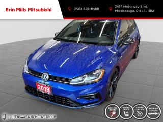 Recent Arrival! Rare Blue Metallic! Winter Tires included | New Summer Tires<br><br><br>2018 Blue Metallic Volkswagen Golf R 2.0 TSI<br><br>Vehicle Price and Finance payments include OMVIC Fee and Fuel. Erin Mills Mitsubishi is proud to offer a superior selection of top quality pre-owned vehicles of all makes. We stock cars, trucks, SUVs, sports cars, and crossovers to fit every budget!! We have been proudly serving the cities and towns of Kitchener, Guelph, Waterloo, Hamilton, Oakville, Toronto, Windsor, London, Niagara Falls, Cambridge, Orillia, Bracebridge, Barrie, Mississauga, Brampton, Simcoe, Burlington, Ottawa, Sarnia, Port Elgin, Kincardine, Listowel, Collingwood, Arthur, Wiarton, Brantford, St. Catharines, Newmarket, Stratford, Peterborough, Kingston, Sudbury, Sault Ste Marie, Welland, Oshawa, Whitby, Cobourg, Belleville, Trenton, Petawawa, North Bay, Huntsville, Gananoque, Brockville, Napanee, Arnprior, Bancroft, Owen Sound, Chatham, St. Thomas, Leamington, Milton, Ajax, Pickering and surrounding areas since 2009.