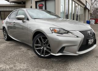 <div><span>Vehicle Highlights:</span><br><span>- New tires all around</span><br><span>- Viper remote start</span><br><span>- Well optioned</span><br><br></div><br /><div><span>Another beautiful Lexus IS300 AWD F-Sport 2 has landed at Fitzgerald Motors! This sporty sedan is in excellent condition in and out and drives very well! Regularly maintained over the years, must be seen and driven to be appreciated!<br></span><br></div><br /><div><span>Fully loaded with the powerful yet fuel efficient 3.5L - 6 cylinder engine with ECO mode, automatic transmission, navigation system, back-up camera, blind spot monitoring, rear cross traffic alert, sunroof, leather seats, heated seats, cooled seats, heated steering wheel, power windows, power locks, power mirrors, power seats, upgraded alloys, cruise control, steering wheel controls, digital climate control A/C, AM/FM/AUX/USB, CD player, Bluetooth, smart key, push start, key-less entry, xenon lights, and much more!<br></span><br></div><br /><div><span>Certified!</span><br><span>Carfax Available</span><br><span>Extended Warranty Available!</span><br><span>Financing Available for as low as 8.99% O.A.C</span><br><span>ONLY $24,999 PLUS HST & LIC<br><br></span></div><br /><div><span>Please call us at 519-579-4995 for any questions you have or drop by FITZGERALD MOTORS located at 380 Courtland Ave East. Kitchener, ON for a test drive! Visit us online at </span><a href=http://www.fitzgeraldmotors.com/ target=_blank><span>www.fitzgeraldmotors.com</span></a></div><br /><div><a href=http://www.fitzgeraldmotors.com/ target=_blank><span><br></span></a><span>* Even though we take reasonable precautions to ensure that the information provided is accurate and up to date, we are not responsible for any errors or omissions. Please verify all information directly with Fitzgerald Motors to ensure its exactitude.</span></div>