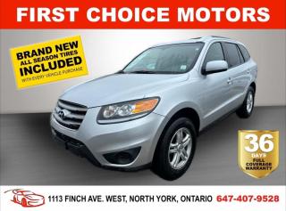 Welcome to First Choice Motors, the largest car dealership in Toronto of pre-owned cars, SUVs, and vans priced between $5000-$15,000. With an impressive inventory of over 300 vehicles in stock, we are dedicated to providing our customers with a vast selection of affordable and reliable options. <br><br>Were thrilled to offer a used 2012 Hyundai Santa Fe GL, silver color with 164,000km (STK#7129) This vehicle was $10990 NOW ON SALE FOR $8990. It is equipped with the following features:<br>- Automatic Transmission<br>- Heated seats<br>- Bluetooth<br>- Alloy wheels<br>- Power windows<br>- Power locks<br>- Power mirrors<br>- Air Conditioning<br><br>At First Choice Motors, we believe in providing quality vehicles that our customers can depend on. All our vehicles come with a 36-day FULL COVERAGE warranty. We also offer additional warranty options up to 5 years for our customers who want extra peace of mind.<br><br>Furthermore, all our vehicles are sold fully certified with brand new brakes rotors and pads, a fresh oil change, and brand new set of all-season tires installed & balanced. You can be confident that this car is in excellent condition and ready to hit the road.<br><br>At First Choice Motors, we believe that everyone deserves a chance to own a reliable and affordable vehicle. Thats why we offer financing options with low interest rates starting at 7.9% O.A.C. Were proud to approve all customers, including those with bad credit, no credit, students, and even 9 socials. Our finance team is dedicated to finding the best financing option for you and making the car buying process as smooth and stress-free as possible.<br><br>Our dealership is open 7 days a week to provide you with the best customer service possible. We carry the largest selection of used vehicles for sale under $9990 in all of Ontario. We stock over 300 cars, mostly Hyundai, Chevrolet, Mazda, Honda, Volkswagen, Toyota, Ford, Dodge, Kia, Mitsubishi, Acura, Lexus, and more. With our ongoing sale, you can find your dream car at a price you can afford. Come visit us today and experience why we are the best choice for your next used car purchase!<br><br>All prices exclude a $10 OMVIC fee, license plates & registration  and ONTARIO HST (13%)