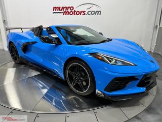 <div>Vehicle Highlights include: 3LT Interior Trim, Magnetic Ride Control, Power Convertible Hardtop, Carbon Flash Metallic Nacelles, Exposed Carbon Fiber High Wing, Carbon Fiber Full Side Skirts Painted Carbon Flash, Carbon Fiber Front Spoiler Painted Carbon Flash, Tension Blue & Twilight Blue Dipped Interior, GT2 Seats with Carbon Fiber, Blue Seat Belts, Heated Steering Wheel, 5 Open Spoke Carbon Flash Aluminum Rims with Machined Outer Lip, Black Brake Calipers, Carbon Flash Side Mirrors, Carbon Flash Vents & Badging, & Window Tint.</div><div><br /></div><div>With Supercar Performance, an affordable Price Tag, & Flashy Styling, the C8 Corvette honors the nameplate's decades-old status as an automotive iconbut with a mid-engine twist. The current C8 is the first generation to have its naturally aspirated V-8 engine mounted behind the passenger compartment, which boosts GM's halo sports car into the realm of exotic machinery.Its sharp handling and explosive acceleration are a match for sports cars costing tens of thousands more, but its also comfortable & refined enough to drive cross-country.</div><div><br /></div><div><br /></div><div>The C8 powerplant is the 6.2 L V8 rated at 490 hp & is paired to the 8 Speed Dual Clutch Automatic Transmission.</div><div><br /></div><div>The eye grabbing colour is called Rapid Blue with a Two-Tone Blue (Twilight & Tension) Leather Interior combination. </div><div><br /></div><div>3LT provides Sueded Microfiber Upper Interior Trim such as the A-Pillars, B-Pillar, & Headliner.The Door Panels, Seats & Console are Authentic Leather.Premium Napa Tension & Twilight Blue Leather look & feel phenomenal.A Blue Leather Wrapped Dash and Door Panels with Blue Stitching tie the rest in.</div><div><br /></div><div>3LT also includes everything from the 2LT package of Bose Performance Series 14 Speaker Audio System, Power Lumbar & Bolster Adjustment, MEM 8-Way Memory Seating, Heated & Ventilated Seats, Power Tilt/Telescopic Wheel, Heated Leather Wrapped Wheel, HUD Heads Up Display, Driver Information Centre, Chevrolet Infotainment Premium System with NAV Navigation, Power Adjusting Folding Mirrors, Rear Cross Traffic Alert, Side Blind Zone Alert, Teen Driver Mode, Rear Park Assist, Near Field Communication, PDR Performance Data Recorder, Front Camera, Rear Camera, Dual Zone Climate Control, Wireless Charging, Theft Deterrent System, Android Auto & Apple Carplay, Remote Vehicle Start, All Speed Traction Control, Active Handling Stability Control, Driver Mode Selector, & Universal Garage Door Opener.</div><div><br /></div><div>The Mid-Engine layout, aggressive styling & driving position, complete with a fighter jet-style view out of a wide windshield and across a short hood, ticks all the supercar boxes.</div><div><br /></div><div>This has a clean Carfax with only 1900kms! Come on down to Munro Motors & see this one for yourself, its in stock.We will look forward to seeing you real soon!</div><div><br /></div><div><br /></div><div><br /></div><div><br /></div><div><span style=color:rgb( 51 , 51 , 51 )>CarFax:</span><a href=https://vhr.carfax.ca/?id=ALs9SePr2jKKPtKa7GWMsUBHpae4Vqqe style=color:rgb( 160 , 0 , 20 ) rel=nofollow>https://vhr.carfax.ca/?id=ALs9SePr2jKKPtKa7GWMsUBHpae4Vqqe</a><span style=color:rgb( 51 , 51 , 51 )> </span></div><div><span style=color:rgb( 51 , 51 , 51 )> </span></div><div><br /></div><div><span style=color:rgb( 51 , 51 , 51 )>﻿</span></div><div><span style=color:rgb( 51 , 51 , 51 )> Yes we take trade in vehicles. </span></div><div><span style=color:rgb( 51 , 51 , 51 )> </span></div><div><span style=color:rgb( 51 , 51 , 51 )> Check us out on youtube: </span><a href=https://www.youtube.com/user/MunroMotors1 style=color:rgb( 160 , 0 , 20 ) rel=nofollow>click here</a></div><div><span style=color:rgb( 51 , 51 , 51 )> </span></div><div><span style=color:rgb( 51 , 51 , 51 )> Like us on Facebook: </span><a href=https://www.facebook.com/munromotors/ rel=nofollow>https://www.facebook.com/munromotors/</a></div><div><span style=color:rgb( 51 , 51 , 51 )> </span></div><div><span style=color:rgb( 51 , 51 , 51 )> We are located in Brantford, Ontario; Telephone City and the hometown of hockey legend Wayne Gretzky. Formerly located in St. George, Ontario for ten years, we are still east of London, south of Cambridge, and west of Hamilton. In order to get our customers to come here, we have to have great prices and then when you get here, we have to have a great car in order to earn your business. </span></div><div><span style=color:rgb( 51 , 51 , 51 )> </span></div><div><span style=color:rgb( 51 , 51 , 51 )>Our business hours are Monday to Friday 10am to 5pm. We are closed on Saturdays and Sundays. </span></div><div><span style=color:rgb( 51 , 51 , 51 )> </span></div><div><span style=color:rgb( 51 , 51 , 51 )>At Munro Motors, we find unique vehicles and post our entire stock online in order to ensure that our vehicles find their happy home. </span></div><div><span style=color:rgb( 51 , 51 , 51 )> </span></div><div><span style=color:rgb( 51 , 51 , 51 )>To ensure our customers can get what they've always wanted, we offer financing services through TD Auto Finance, Desjardins, CIBC Auto Finance and Independent Leasing Companies on vehicles that are less than ten model years old and boats that are less than twenty-five model years old. </span></div><div><span style=color:rgb( 51 , 51 , 51 )> </span></div><div><span style=color:rgb( 51 , 51 , 51 )>We also offer warranty products through Lubrico and GVC warranties to ensure that your mechanical baby stays in tip-top condition. </span></div><div><span style=color:rgb( 51 , 51 , 51 )> </span></div><div><span style=color:rgb( 51 , 51 , 51 )>Because of our customer focused service we have been delivering vehicles to Switzerland, Finland, Rotterdam, Emo, Thunder Bay, Kapuskasing, Halifax, Sudbury, Sault Ste. Marie, Cornwall, Fort Francis, Kelowna, Montréal, Saskatchewan, Virginia, Newfoundland, Edmonton, Ottawa, Fredericton and Winnipeg, as well as Cambridge, Kitchener, Waterloo, Barrie, Windsor, London, Pickering, Peterborough, Oshawa, Sante Fe New Mexico, Blind River, the Greater Toronto Area, and even so far as the Czech Republic! </span></div><div><span style=color:rgb( 51 , 51 , 51 )> </span></div><div><span style=color:rgb( 51 , 51 , 51 )>All of our vehicles are hand-picked by the very knowledgeable owner, Andy Munro, who has been connecting people to their dreams for many years. </span></div><div><span style=color:rgb( 51 , 51 , 51 )> </span></div><div><span style=color:rgb( 51 , 51 , 51 )>Call Andy Munro at 1 (877) 738-8063 Munromotors.com </span></div><div><span style=color:rgb( 51 , 51 , 51 )> </span></div><div><span style=color:rgb( 51 , 51 , 51 )> Email: sales@munromotors.com </span></div><div><span style=color:rgb( 51 , 51 , 51 )> </span></div><div><span style=color:rgb( 51 , 51 , 51 )>Most of our vehicles are already reconditioned, saftied, etested and ready to drive home with you. </span></div><div><span style=color:rgb( 51 , 51 , 51 )> </span></div><div><span style=color:rgb( 51 , 51 , 51 )> Delivery is available. Ask for details </span></div><div><span style=color:rgb( 51 , 51 , 51 )> </span></div><div><span style=color:rgb( 51 , 51 , 51 )> All prices are subject to HST and licensing, no hidden fees. </span></div><div><span style=color:rgb( 51 , 51 , 51 )> </span></div><div><span style=color:rgb( 51 , 51 , 51 )>Financing is available for good credit and bruised credit. OAC as low as 7.99% for well qualified applicants. Ask us for details.</span></div><div><span style=color:rgb( 51 , 51 , 51 )> </span></div>