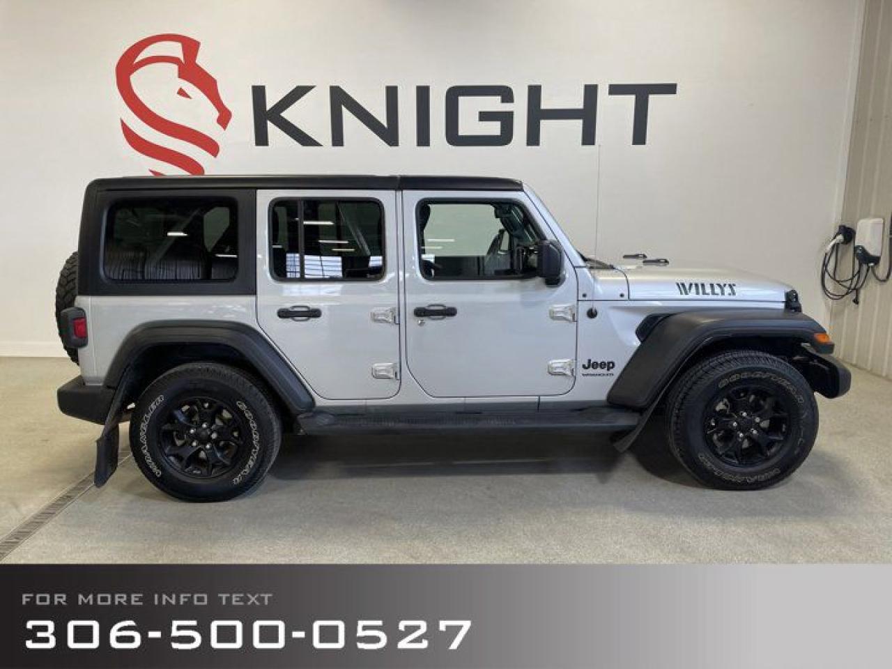 Used 2023 Jeep Wrangler Willys w/Tech, Convenience, Cold Weather & Tow Groups for sale in Moose Jaw, SK