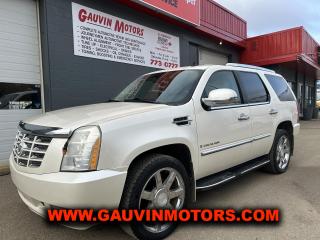 2008 CADILLAC ESCALADE, 6.2 L W/403 HP, AWD, 6 SPEED AUTO,  7 PASSENGER, FULLY EQUIPPED INCLUDING LEATHER, HEATED/ COOLED POWER SEATS W/ DRIVERS MEMORY SETTINGS, DUAL ZONE CLIMATE CONTROL, KEYLESS ENTRY, REMOTE START,  PREMIUM SOUND SYSTEM, DVD ENTERTAINMENT SYSTEM, BLUETOOTH,  POWER REAR HATCH, REAR AIR/ HEAT,  3RD ROW SEAT, QUAD BUCKET SEATING, HEATED STEERING WHEEL, PREMIUM CHROME PLATED ALLOY WHEELS, PRIVACY GLASS AND SO MUCH MORE!  HERE IS A LUXURY PEOPLE MOVER AT A PRICE THAT ALMOST ANYONE CAN AFFORD, OWN IT FOR ONLY $11,495.   TRADES WELCOME,  DONT MISS IT!     1GYFK63818R235520