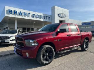 <p><br />KEY FEATURES: 2018 Dodge Ram 1500, Crew Cab, 4x4, Black, Express, 5.7L v8, Auto transmission,  Cloth Interior, wheel, 20 inch wheels, Remote start, Power window, Power lock and more.</p><p><br />SERVICE/RECON – Full Safety Inspection completed, oil and filter change completed -  Please contact us for more details. </p><p><br />Price includes safety.  We are a full disclosure dealership - ask to see this vehicles CarFax report.</p><p><br />Please Call 519-756-6191, Email sales@brantcountyford.ca for more information and availability on this vehicle.  Brant County Ford is a family-owned dealership and has been a proud member of the Brantford community for over 40 years!</p><p><br />** See dealer for details.</p><p>*Please note all prices are plus HST and Licensing. </p><p>* Prices in Ontario, Alberta and British Columbia include OMVIC/AMVIC fee (where applicable), accessories, other dealer installed options, administration and other retailer charges. </p><p>*The sale price assumes all applicable rebates and incentives (Delivery Allowance/Non-Stackable Cash/3-Payment rebate/SUV Bonus/Winter Bonus, Safety etc</p><p>All prices are in Canadian dollars (unless otherwise indicated). Retailers are free to set individual prices.</p><p> </p>