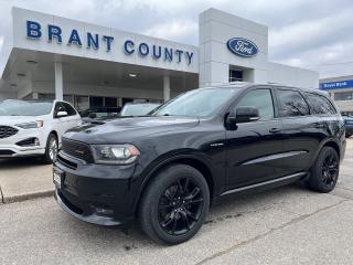 <p><br />KEY FEATURES: 2020 Dodge Durango, R/T, Black, 5.7L v8, Auto transmission,  Leather Interior with suede, Sunroof, 20 inch wheels, Remote start, Power window, Power lock and more.</p><p><br />SERVICE/RECON – Full Safety Inspection completed, oil and filter change completed -  Please contact us for more details. </p><p><br />Price includes safety.  We are a full disclosure dealership - ask to see this vehicles CarFax report.</p><p><br />Please Call 519-756-6191, Email sales@brantcountyford.ca for more information and availability on this vehicle.  Brant County Ford is a family-owned dealership and has been a proud member of the Brantford community for over 40 years!</p><p><br />** See dealer for details.</p><p>*Please note all prices are plus HST and Licensing. </p><p>* Prices in Ontario, Alberta and British Columbia include OMVIC/AMVIC fee (where applicable), accessories, other dealer installed options, administration and other retailer charges. </p><p>*The sale price assumes all applicable rebates and incentives (Delivery Allowance/Non-Stackable Cash/3-Payment rebate/SUV Bonus/Winter Bonus, Safety etc</p><p>All prices are in Canadian dollars (unless otherwise indicated). Retailers are free to set individual prices.</p>