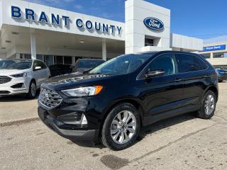 <p><br />KEY FEATURES: 2024 Ford Edge, Titanium, AWD, 2.0L EcoBoost, Black, leather seats, Panoramic Roof, evasive steering, leather, connected voice activated navigation, cold weather package, heated steering wheel, floor liners front and rear, heated and Cooled front seats, titanium elite package, Trailer tow package, rear backup camera, rear sensors, remote stop, pre-collision assist, intelligent Access, Lane keeps system, fordpass, sync connect and more.</p><p><br />Please Call 519-756-6191, Email sales@brantcountyford.ca for more information and availability on this vehicle.  Brant County Ford is a family owned dealership and has been a proud member of the Brantford community for over 40 years!</p><p><br /><span style=white-space: pre;> </span></p><p><br />** PURCHASE PRICE ONLY (Includes) Fords Delivery Allowance</p><p><br />** See dealer for details.</p><p>*Please note all prices are plus HST and Licencing. </p><p>* Prices in Ontario, Alberta and British Columbia include OMVIC/AMVIC fee (where applicable), accessories, other dealer installed options, administration and other retailer charges. </p><p>*The sale price assumes all applicable rebates and incentives (Delivery Allowance/Non-Stackable Cash/3-Payment rebate/SUV Bonus/Winter Bonus, Safety etc</p><p>All prices are in Canadian dollars (unless otherwise indicated). Retailers are free to set individual prices.</p>