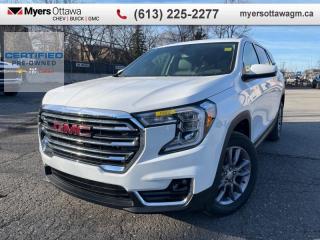 <b>FINANCE FROM 6.99%</b><br>   Compare at $32955 - Myers Cadillac is just $31995! <br> <br>BEST PRICE IN CANADA!! 2023 TERRAIN SLT AWD- LEATHER, HEATED SEATS, AWD, REAR CAMERA, 1.5 TURBO, PRO SAFETY PACKAGE, 18 ALLOYS, HEATED STEERING WHEEL,, POWER SEAT, POWER LIFTGATE, CERTIFIED, NO ADMIN FEES, FINANCE FROM 6.99%- GET IT WHILE YOU CAN!!! CLEAN CARFAX<br> <br>To apply right now for financing use this link : <a href=https://creditonline.dealertrack.ca/Web/Default.aspx?Token=b35bf617-8dfe-4a3a-b6ae-b4e858efb71d&Lang=en target=_blank>https://creditonline.dealertrack.ca/Web/Default.aspx?Token=b35bf617-8dfe-4a3a-b6ae-b4e858efb71d&Lang=en</a><br><br> <br/>Certified Pre-Owned Vehicles. Instead of worries our vehicles come with a 150+ point inspection and a 30 day / 2,500kms Vehicle Exchange Privilege. Buy with confidence! <br> <br/><br>All prices include Admin fee and Etching Registration, applicable Taxes and licensing fees are extra.<br>*LIFETIME ENGINE TRANSMISSION WARRANTY NOT AVAILABLE ON VEHICLES WITH KMS EXCEEDING 140,000KM, VEHICLES 8 YEARS & OLDER, OR HIGHLINE BRAND VEHICLE(eg. BMW, INFINITI. CADILLAC, LEXUS...)<br> Come by and check out our fleet of 40+ used cars and trucks and 140+ new cars and trucks for sale in Ottawa.  o~o