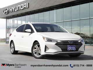 <b>Heated Seats,  Heated Steering Wheel,  Rear View Camera,  Remote Keyless Entry,  Steering Wheel Audio Control!</b><br> <br>  Compare at $19569 - Our Price is just $18999! <br> <br>   Dynamic and stylish, this new Elantra goes above and beyond its class. This  2019 Hyundai Elantra is for sale today in Ottawa. <br> <br>Built to be stronger yet lighter, more powerful and much more fuel efficient, this new 2019 Hyundai Elantra is the award-winning compact that delivers refined quality and comfort above all. With a stylish aerodynamic design and excellent performance, this Elantra stands out as a leader in its competitive class. This  sedan has 73,445 kms. Its  white in colour  . It has an automatic transmission and is powered by a  147HP 2.0L 4 Cylinder Engine.  It may have some remaining factory warranty, please check with dealer for details. <br> <br> Our Elantras trim level is Preferred. Upgrade to the Preferred trim of the Elantra and get treated to a host of features including heated side mirrors, a 6 speaker stereo with a 7 inch touch screen, Android and Apple smartphone connectivity, Bluetooth, heated front bucket seats, a heated steering wheel, cruise control, remote keyless entry, air conditioning, front and rear cup holders, power door locks, blind spot detection, lane change assist, rear collision warning, a rear view camera and much more. This vehicle has been upgraded with the following features: Heated Seats,  Heated Steering Wheel,  Rear View Camera,  Remote Keyless Entry,  Steering Wheel Audio Control,  Apple Carplay,  Android Auto. <br> <br/><br> Buy this vehicle now for the lowest bi-weekly payment of <b>$137.14</b> with $0 down for 84 months @ 6.99% APR O.A.C. ( Plus applicable taxes -  & fees   ).  See dealer for details. <br> <br>*LIFETIME ENGINE TRANSMISSION WARRANTY NOT AVAILABLE ON VEHICLES WITH KMS EXCEEDING 140,000KM, VEHICLES 8 YEARS & OLDER, OR HIGHLINE BRAND VEHICLE(eg. BMW, INFINITI. CADILLAC, LEXUS...)<br> Come by and check out our fleet of 40+ used cars and trucks and 80+ new cars and trucks for sale in Ottawa.  o~o