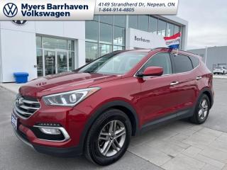 <b>Heated Seats,  Rear View Camera,  Bluetooth,  Aluminum Wheels,  Air Conditioning!</b><br> <br>    Versatile for any activity, the 2018 Hyundai Santa Fe Sport is a great blend of technology, comfort and style on the road. This  2018 Hyundai Santa Fe Sport is for sale today in Nepean. <br> <br>A versatile, safe and comfortable SUV that delivers great fuel efficiency both in the city and on the highway. Thanks to the multiple premium and luxury options that are fitted as standard in the 2018 Hyundai Santa Fe Sport, the driving experience is both relaxing and refined in the city and safe and reassuring when taken off road. All in all this new 2018 Hyundai Santa Fe Sport is a great performer at an amazing value. This  SUV has 103,739 kms. Its  serrano red in colour  . It has an automatic transmission and is powered by a  2.4L I4 16V GDI DOHC engine.  <br> <br> Our Santa Fe Sports trim level is AWD. The versatile, technologically advanced 2018 Hyundai Santa Fe Sport AWD is the ultimate family SUV ready to take on your daily adventures. Features include automatic full time all wheel drive, aluminum alloy wheels, heated side mirrors, front fog lamps, 6 speaker stereo with a 5 inch display, Bluetooth connectivity, power windows front and rear, heated front seats, remote keyless entry, power fuel remote release, cruise control, air conditioning, multiple storage consoles, power door locks, rear view camera and much more. This vehicle has been upgraded with the following features: Heated Seats,  Rear View Camera,  Bluetooth,  Aluminum Wheels,  Air Conditioning,  Fog Lamps,  Remote Keyless Entry. <br> <br>To apply right now for financing use this link : <a href=https://www.barrhavenvw.ca/en/form/new/financing-request-step-1/44 target=_blank>https://www.barrhavenvw.ca/en/form/new/financing-request-step-1/44</a><br><br> <br/><br> Buy this vehicle now for the lowest bi-weekly payment of <b>$126.64</b> with $0 down for 84 months @ 7.99% APR O.A.C. ((Plus applicable taxes and fees - Some conditions apply to get approved at the mentioned rate)     ).  See dealer for details. <br> <br>We are your premier Volkswagen dealership in the region. If youre looking for a new Volkswagen or a car, check out Barrhaven Volkswagens new, pre-owned, and certified pre-owned Volkswagen inventories. We have the complete lineup of new Volkswagen vehicles in stock like the GTI, Golf R, Jetta, Tiguan, Atlas Cross Sport, Volkswagen ID.4 electric vehicle, and Atlas. If you cant find the Volkswagen model youre looking for in the colour that you want, feel free to contact us and well be happy to find it for you. If youre in the market for pre-owned cars, make sure you check out our inventory. If you see a car that you like, contact 844-914-4805 to schedule a test drive.<br> Come by and check out our fleet of 30+ used cars and trucks and 60+ new cars and trucks for sale in Nepean.  o~o