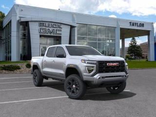 <b>Off-Road Suspension,  Apple CarPlay,  Android Auto,  Remote Keyless Entry,  Lane Keep Assist!</b><br> <br>    This iconic midsize truck offers exceptional versatility and robust build quality. <br> <br>Aimed at shoppers who desire the capability of a traditional pickup without the compromise of a full-size truck, this 2024 GMC Canyon is ready to take on whatever you throw at it. From work-site duties to intense off-road sessions, this Canyon is sure to never skip a beat!<br> <br> This sterling metallic Crew Cab 4X4 pickup   has an automatic transmission and is powered by a  310HP 2.7L 4 Cylinder Engine.<br> <br> Our Canyons trim level is Elevation. This rugged truck features a comprehensive off-roading package with factory-lifted suspension, front recovery hooks and off-road performance display, along with great standard features such as a vivid 11.3-inch diagonal infotainment screen with Apple CarPlay and Android Auto, remote keyless entry, air conditioning, and a 6-speaker audio system. Safety features include automatic emergency braking, front pedestrian braking, lane keeping assist with lane departure warning, Teen Driver, and forward collision alert with IntelliBeam high beam assist. This vehicle has been upgraded with the following features: Off-road Suspension,  Apple Carplay,  Android Auto,  Remote Keyless Entry,  Lane Keep Assist,  Cruise Control. <br><br> <br>To apply right now for financing use this link : <a href=https://www.taylorautomall.com/finance/apply-for-financing/ target=_blank>https://www.taylorautomall.com/finance/apply-for-financing/</a><br><br> <br/>    5.99% financing for 84 months. <br> Buy this vehicle now for the lowest bi-weekly payment of <b>$378.03</b> with $0 down for 84 months @ 5.99% APR O.A.C. ( Plus applicable taxes -  Plus applicable fees   / Total Obligation of $68801  ).  Incentives expire 2024-05-31.  See dealer for details. <br> <br> <br>LEASING:<br><br>Estimated Lease Payment: $341 bi-weekly <br>Payment based on 9.5% lease financing for 24 months with $0 down payment on approved credit. Total obligation $17,755. Mileage allowance of 16,000 KM/year. Offer expires 2024-05-31.<br><br><br><br> Come by and check out our fleet of 80+ used cars and trucks and 150+ new cars and trucks for sale in Kingston.  o~o