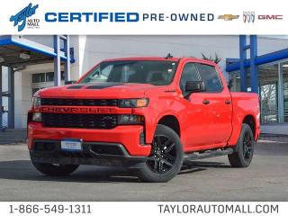 <b>Apple CarPlay,  Android Auto,  Aluminum Wheels,  Remote Keyless Entry,  Cruise Control!</b><br> <br>    This hard-working Chevy Silverado is a top choice for its functional interior, handsome exterior and impressive capability. This  2020 Chevrolet Silverado 1500 is fresh on our lot in Kingston. <br> <br>The Chevy Silverado 1500 is functional and ergonomic, suited for the work-site and or family life. Bold styling throughout gives it amazing curb appeal and a dominating stance on the road, while the its smartly designed interior keeps every passenger in superb comfort and connectivity on any trip. With brawn, brains and reliability, this pickup was built by truck people, for truck people, and comes from the family of the most dependable, longest-lasting full-size pickups on the road. This  Crew Cab 4X4 pickup  has 84,096 kms. Its  nice in colour  . It has an automatic transmission and is powered by a  310HP 2.7L 4 Cylinder Engine.  It may have some remaining factory warranty, please check with dealer for details. <br> <br> Our Silverado 1500s trim level is Custom. Stepping up to this Silverado Custom is a great choice as it comes with some excellent standard features like aluminum wheels, a 7 inch color touchscreen display with Apple CarPlay and Android Auto, Chevrolet MyLink and bluetooth streaming audio, body coloured exterior accents and painted bumpers, cruise control plus easy to clean rubber floors. Additional features also include remote keyless entry and a locking tailgate, 4G LTE hotspot capability, a rear vision camera, teen driver technology and power windows. This vehicle has been upgraded with the following features: Apple Carplay,  Android Auto,  Aluminum Wheels,  Remote Keyless Entry,  Cruise Control,  Rear View Camera,  Touch Screen. <br> <br>To apply right now for financing use this link : <a href=https://www.taylorautomall.com/finance/apply-for-financing/ target=_blank>https://www.taylorautomall.com/finance/apply-for-financing/</a><br><br> <br/><br> Buy this vehicle now for the lowest bi-weekly payment of <b>$279.62</b> with $0 down for 96 months @ 9.99% APR O.A.C. ( Plus applicable taxes -  Plus applicable fees   / Total Obligation of $58161  ).  See dealer for details. <br> <br>For more information, please call any of our knowledgeable used vehicle staff at (613) 549-1311!<br><br> Come by and check out our fleet of 90+ used cars and trucks and 180+ new cars and trucks for sale in Kingston.  o~o