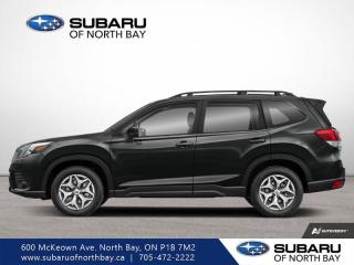 <b>Sunroof,  Power Liftgate,  Heated Steering Wheel,  Climate Control,  Aluminum Wheels!</b><br> <br>   This 2024 Forester has enough comfort, safety and versatility for all of your weekend adventures, no matter where they may lead. <br> <br>The Subaru Forester brings more convenience and versatility to your daily life with durable and quality materials, a driver focused cockpit and incredible off-road capability. With a well-engineered suspension that securely hugs the road and an impressive suite of driver assistance packages, the safety of you and your family is second to none.<br> <br> This crystal black silica SUV  has a cvt transmission and is powered by a  182HP 2.5L 4 Cylinder Engine.<br> <br> Our Foresters trim level is Touring. The Touring trim of this Subaru Forester steps things up, with switchable drive modes, an express open/close dual-panel glass sunroof, upgraded aluminum wheels, a power liftgate for rear cargo access, dual-zone climate control, and proximity keyless entry with push button start. The upgrades continue, with power adjustable heated front seats with lumbar support, a heated leather steering wheel, adaptive cruise control, towing equipment with trailer sway control, roof rack rails, LED headlights with automatic high beams, and 60-40 folding split-bench rear seats for extra cargo versatility. Stay connected on the road via a larger 8-inch touchscreen infotainment system with Apple CarPlay, Android Auto, integrated steering wheel audio controls, and SiriusXM satellite radio, as well as Subaru STARLINK services. Safety features include Subaru EyeSight with Pre-Collision Braking, Lane Keep Assist and Lane Departure Warning, rear/side vehicle detection, forward and rear collision alert, driver monitoring alert, and a back-up camera with a washer. This vehicle has been upgraded with the following features: Sunroof,  Power Liftgate,  Heated Steering Wheel,  Climate Control,  Aluminum Wheels,  Heated Seats,  Apple Carplay. <br><br> <br>To apply right now for financing use this link : <a href=https://www.subaruofnorthbay.ca/tools/autoverify/finance.htm target=_blank>https://www.subaruofnorthbay.ca/tools/autoverify/finance.htm</a><br><br> <br/>  Contact dealer for additional rates and offers.  6.49% financing for 60 months. <br> Buy this vehicle now for the lowest bi-weekly payment of <b>$358.90</b> with $0 down for 60 months @ 6.49% APR O.A.C. ( Plus applicable taxes -  Plus applicable fees   ).  Incentives expire 2024-04-30.  See dealer for details. <br> <br>Subaru of North Bay has been proudly serving customers in North Bay, Sturgeon Falls, New Liskeard, Cobalt, Haileybury, Kirkland Lake and surrounding areas since 1987. Whether you choose to visit in person or shop online, youll find a huge selection of new 2022-2023 Subaru models as well as certified used vehicles of all makes and models. </br>Our extensive lineup of new vehicles includes the Ascent, BRZ, Crosstrek, Forester, Impreza, Legacy, Outback, WRX and WRX STI. If youre already a Subaru owner, our Subaru Certified Technicians can provide the Genuine Subaru parts, accessories and quality service your vehicle deserves. </br>We invite you to book a test drive or service online, give our dealership a call at 705-472-2222, or just stop in for a visit. We look forward to meeting with you and providing you a stellar experience. </br><br> Come by and check out our fleet of 30+ used cars and trucks and 30+ new cars and trucks for sale in North Bay.  o~o