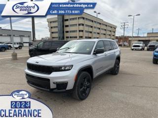 <b>Navigation,  Power Liftgate,  Remote Start,  Heated Seats,  Heated Steering Wheel!</b><br> <br> <br> <br>  Whether its an off-road trail or the city streets, this super versatile 2024 Grand Cherokee L is ready for whatever. <br> <br>The next step in the iconic Grand Cherokee name, this 2024 Grand Cherokee L is here to prove that great things can also come in huge packages. Dont let the size fool you, though. This Grand Cherokee may be large and in charge, but it still brings efficiency and classic Jeep agility. Whether youre maneuvering a parking garage or a backwood trail, this Grand Cherokee L is ready for your next adventure, no matter how big.<br> <br> This  SUV  has a 8 speed automatic transmission and is powered by a  293HP 3.6L V6 Cylinder Engine.<br> <br> Our Grand Cherokee Ls trim level is Limited. Stepping up to this Cherokee L Limited rewards you with a power liftgate for rear cargo access and remote engine start, with heated front and rear seats, a heated steering wheel, voice-activated dual-zone climate control, mobile hotspot capability, and a 10.1-inch infotainment system powered by Uconnect 5 Nav with inbuilt navigation, Apple CarPlay and Android Auto. Additional features also include adaptive cruise control, blind spot detection, ParkSense with rear parking sensors, lane departure warning with lane keeping assist, front and rear collision mitigation, and even more. This vehicle has been upgraded with the following features: Navigation,  Power Liftgate,  Remote Start,  Heated Seats,  Heated Steering Wheel,  Mobile Hotspot,  Adaptive Cruise Control. <br><br> View the original window sticker for this vehicle with this url <b><a href=http://www.chrysler.com/hostd/windowsticker/getWindowStickerPdf.do?vin=1C4RJKBG6R8932583 target=_blank>http://www.chrysler.com/hostd/windowsticker/getWindowStickerPdf.do?vin=1C4RJKBG6R8932583</a></b>.<br> <br>To apply right now for financing use this link : <a href=https://standarddodge.ca/financing target=_blank>https://standarddodge.ca/financing</a><br><br> <br/><br>* Visit Us Today *Youve earned this - stop by Standard Chrysler Dodge Jeep Ram located at 208 Cheadle St W., Swift Current, SK S9H0B5 to make this car yours today! <br> Pricing may not reflect additional accessories that have been added to the advertised vehicle<br><br> Come by and check out our fleet of 30+ used cars and trucks and 110+ new cars and trucks for sale in Swift Current.  o~o