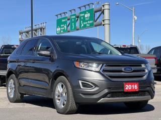Magnetic Metallic 2016 Ford Edge SEL 4D Sport Utility EcoBoost 2.0L I4 GTDi DOHC Turbocharged VCT 6-Speed Automatic with Select-Shift AWD AWD, 110V Power Outlet, 18 Polished Aluminum Wheels, 3.16 Axle Ratio, 4-Wheel Disc Brakes, 6 Speakers, ABS brakes, Air Conditioning, Alloy wheels, All-Weather Floor Mats, AM/FM radio: SiriusXM, Auto-Dimming Drivers Exterior Mirror, Auto-dimming Rear-View mirror, Automatic temperature control, BLIS Blind Spot Information System, Block heater, Brake assist, Bumpers: body-colour, Canadian Touring Package, CD player, Cold Weather Package, Compass, Delay-off headlights, Driver door bin, Driver vanity mirror, Dual front impact airbags, Dual front side impact airbags, Electronic Stability Control, Emergency communication system: 911 Assist, Equipment Group 201A, Exterior Parking Camera Rear, Four wheel independent suspension, Front anti-roll bar, Front Bucket Seats, Front dual zone A/C, Front Heated Unique Cloth Bucket Seats, Front reading lights, Fully automatic headlights, Heated front seats, Heated Steering Wheel, Illuminated entry, Knee airbag, Leather Shift Knob, Low tire pressure warning, Occupant sensing airbag, Outside temperature display, Overhead airbag, Overhead console, Panic alarm, Panoramic Vista Roof, Passenger door bin, Passenger vanity mirror, Power door mirrors, Power driver seat, Power passenger seat, Power steering, Power windows, Premium Audio System w/9 Speakers, Radio: AM/FM Stereo w/Single-CD/SiriusXM Satellite, Rear anti-roll bar, Rear Parking Sensors, Rear reading lights, Rear window defroster, Rear window wiper, Remote keyless entry, Remote Start System, Speed control, Speed-Sensitive Wipers, Split folding rear seat, Spoiler, Steering wheel mounted audio controls, SYNC 3, SYNC Communications & Entertainment System, Tachometer, Technology Package, Telescoping steering wheel, Tilt steering wheel, Traction control, Trip computer, Turn signal indicator mirrors, Variably intermittent wipers, Voice Activated Navigation.


Reviews:
  * Owners say they appreciate the easy-to-use technology and enjoy a comfortable drive in most conditions. Expect a pleasing punch from the 2.7L engine, which sportier drivers seem to enjoy. The updated infotainment system is easy to learn, even for first-time touchscreen users. Source: autoTRADER.ca