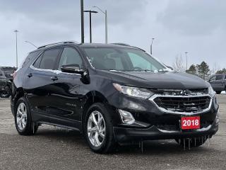Mosaic Black Metallic 2018 Chevrolet Equinox LT 4D Sport Utility 2.0L Turbocharged 9-Speed Automatic with Overdrive AWD AWD, 120-Volt Power Outlet, 18 Aluminum Wheels, 2 Rear USB Charging-Only Ports, 2 USB Data Ports, 2 USB Ports & Auxiliary Input Jack, 3.17 Final Drive Axle Ratio, 3-Spoke Leather-Wrapped Steering Wheel, 4-Wheel Antilock 4-Wheel Disc Brakes, 4-Wheel Disc Brakes, 6 Speaker Audio System Feature, 6 Speakers, 8-Way Power Driver Seat Adjuster, ABS brakes, Air Conditioning, Alloy wheels, AM/FM radio: SiriusXM, Apple CarPlay/Android Auto, Bluetooth® For Phone, Body-Colour Trailer Hitch Close-Out Cover, Brake assist, Bumpers: body-colour, Compass, Confidence & Convenience Package, Delay-off headlights, Driver Confidence Package, Driver Convenience Package, Driver door bin, Driver vanity mirror, Dual front impact airbags, Dual front side impact airbags, Dual Stainless-Steel Exhaust w/Bright Tips, Dual Zone Automatic Climate Control, Electronic Stability Control, Emergency communication system: OnStar Guidance, Enhanced Multi-Colour Driver Instrument Info, Exterior Parking Camera Rear, Factory Installed Trailer Hitch, Four wheel independent suspension, Front anti-roll bar, Front Bucket Seats, Front Passenger 4-Way Manual Seat Adjuster, Front reading lights, Fully automatic headlights, Heated door mirrors, Heated Driver & Front Passenger Seats, Heated front seats, High-Intensity Discharge Headlights, Illuminated entry, Infotainment Package, Lane Change Alert w/Side Blind Zone Alert, Leather Shift Knob, Low tire pressure warning, LT True North Edition, Occupant sensing airbag, Outside Heated Power-Adjustable Mirrors, Outside temperature display, Overhead airbag, Overhead console, Panic alarm, Passenger door bin, Passenger vanity mirror, Power door mirrors, Power driver seat, Power steering, Power Sunroof, Power windows, Preferred Equipment Group 2LT, Premium audio system: Chevrolet MyLink, Premium Cloth Seat Trim, Radio data system, Radio: 8 Chevrolet MyLink AM/FM Stereo, Radio: Chevrolet MyLink AM/FM Stereo, Rear anti-roll bar, Rear Cross Traffic Alert, Rear Park Assist w/Audible Warning, Rear Power Liftgate, Rear reading lights, Rear window defroster, Rear window wiper, Remote keyless entry, Roof rack: rails only, Security system, SiriusXM Satellite Radio, Speed control, Speed-sensing steering, Split folding rear seat, Spoiler, Steering wheel mounted audio controls, Tachometer, Telescoping steering wheel, Tilt steering wheel, Traction control, Trailering Equipment, Trip computer, Universal Home Remote, USB Port & Auxiliary Input Jack, Variably intermittent wipers.

Awards:
  * JD Power Canada Automotive Performance, Execution and Layout (APEAL) Study