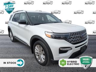 Odometer is 15805 kilometers below market average!<br><br>Star White Metallic Tri-Coat 2021 Ford Explorer Limited 4D Sport Utility 3.3L 4-Cylinder PDI Turbocharged DOHC 10-Speed Automatic 4WD 4WD, 3.73 Non-Limited Slip Rear Axle, Active Noise Cancellation, Auto-dimming Rear-View mirror, Equipment Group 310A Hybrid Package, Heated door mirrors, High-Series Brakes, Memory seat, Navigation System, Pedestrian Alert Sounder, Power door mirrors, Power driver seat, Power Liftgate, Rear air conditioning, Remote keyless entry, SelectShift Capability w/Paddle Shifters, Split folding rear seat, Steering wheel memory, Steering wheel mounted audio controls, Telescoping steering wheel, Turn signal indicator mirrors, Twin-Panel Moonroof, Wheels: 20 10-Spoke Aluminum.<br><br><br>Reviews:<br>  * On power, technology, and drivetrain smoothness, the Explorer tends to impress owners. The high-torque engine options and 10-speed automatic work seamlessly together, and the wide array of high-tech features are approachable and easy to use. The high-performing ST model is a pleasing drive with plenty of power and agility, making it a satisfying option, according to sportier drivers. Source: autoTRADER.ca<p> </p>

<h4>VALUE+ CERTIFIED PRE-OWNED VEHICLE</h4>

<p>36-point Provincial Safety Inspection<br />
172-point inspection combined mechanical, aesthetic, functional inspection including a vehicle report card<br />
Warranty: 30 Days or 1500 KMS on mechanical safety-related items and extended plans are available<br />
Complimentary CARFAX Vehicle History Report<br />
2X Provincial safety standard for tire tread depth<br />
2X Provincial safety standard for brake pad thickness<br />
7 Day Money Back Guarantee*<br />
Market Value Report provided<br />
Complimentary 3 months SIRIUS XM satellite radio subscription on equipped vehicles<br />
Complimentary wash and vacuum<br />
Vehicle scanned for open recall notifications from manufacturer</p>

<p>SPECIAL NOTE: This vehicle is reserved for AutoIQs retail customers only. Please, No dealer calls. Errors & omissions excepted.</p>

<p>*As-traded, specialty or high-performance vehicles are excluded from the 7-Day Money Back Guarantee Program (including, but not limited to Ford Shelby, Ford mustang GT, Ford Raptor, Chevrolet Corvette, Camaro 2SS, Camaro ZL1, V-Series Cadillac, Dodge/Jeep SRT, Hyundai N Line, all electric models)</p>

<p>INSGMT</p>